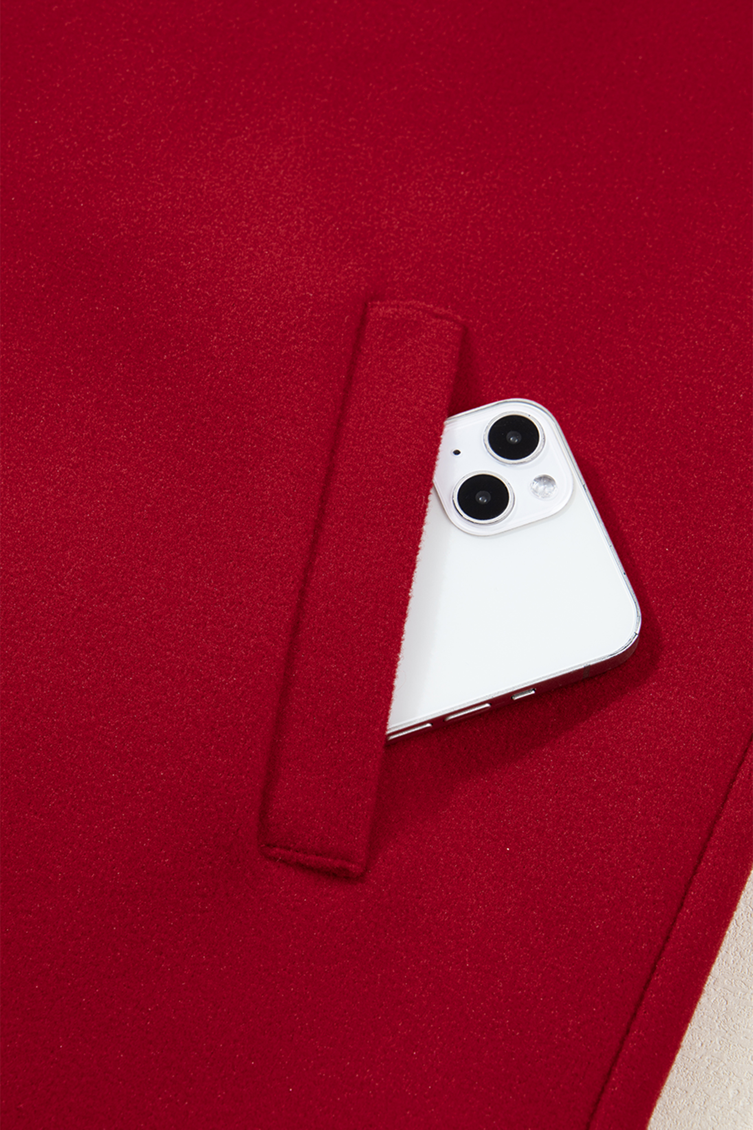 Racing Red Contrast Cuffed Drop Shoulder Zip up Tunic Hoodie