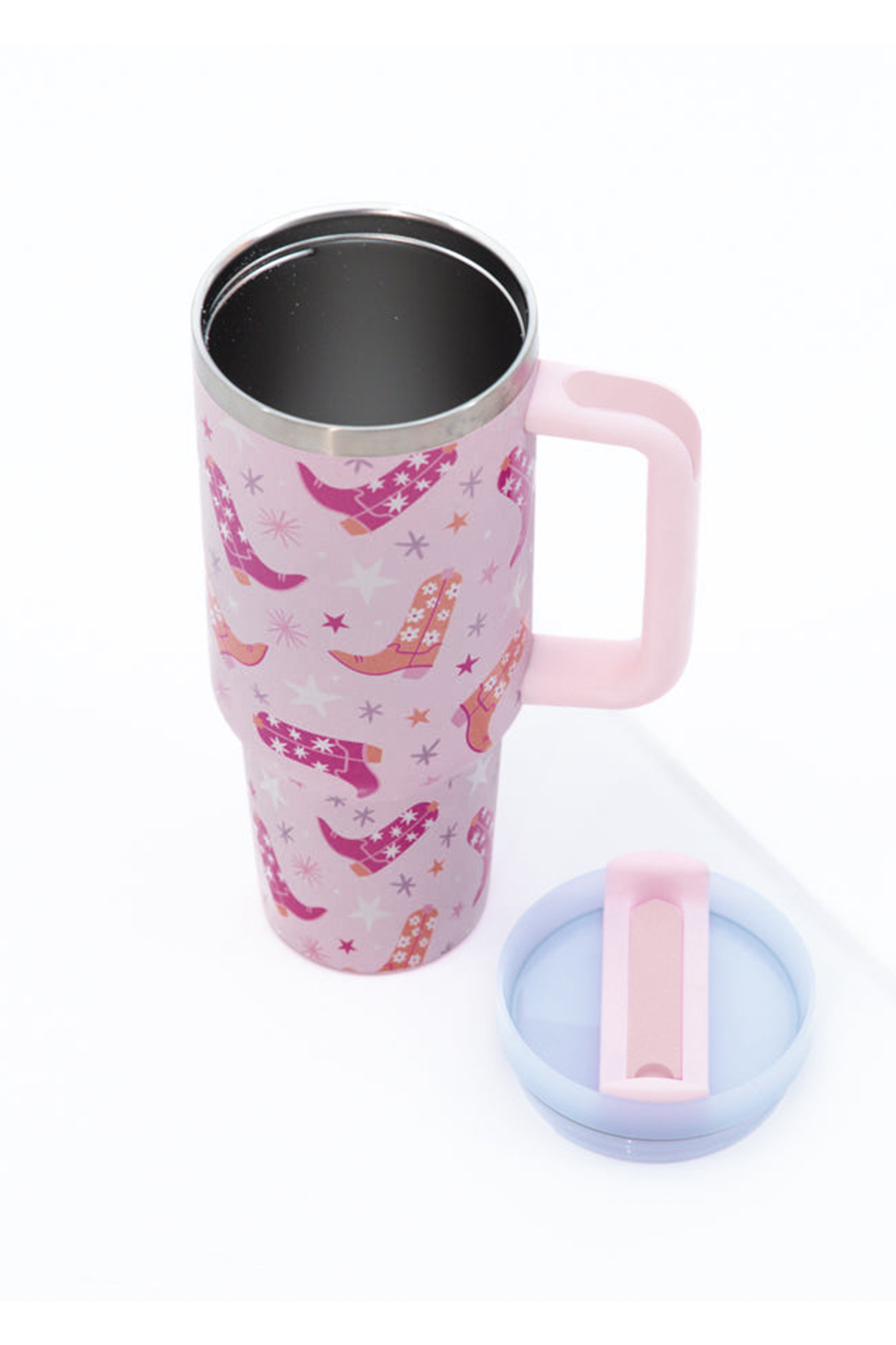 Sachet Pink Western Boot Tumbler with Straw 40oz