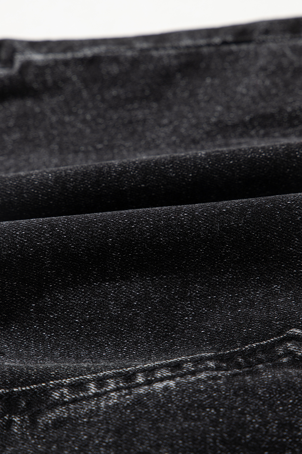 Carbon Grey Mineral Wash Ripped Raw Hem Denim Mini Skirt