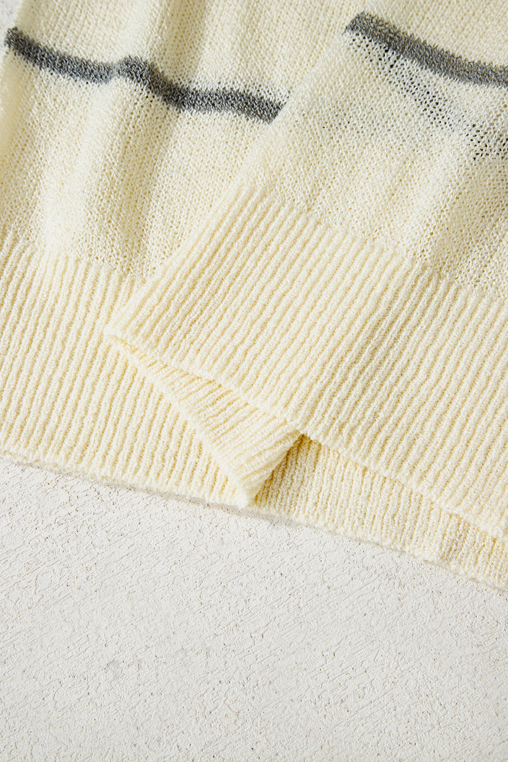 Multicolour Striped Buttoned Front V Neck Drop Shoulder Cardigan Sweater