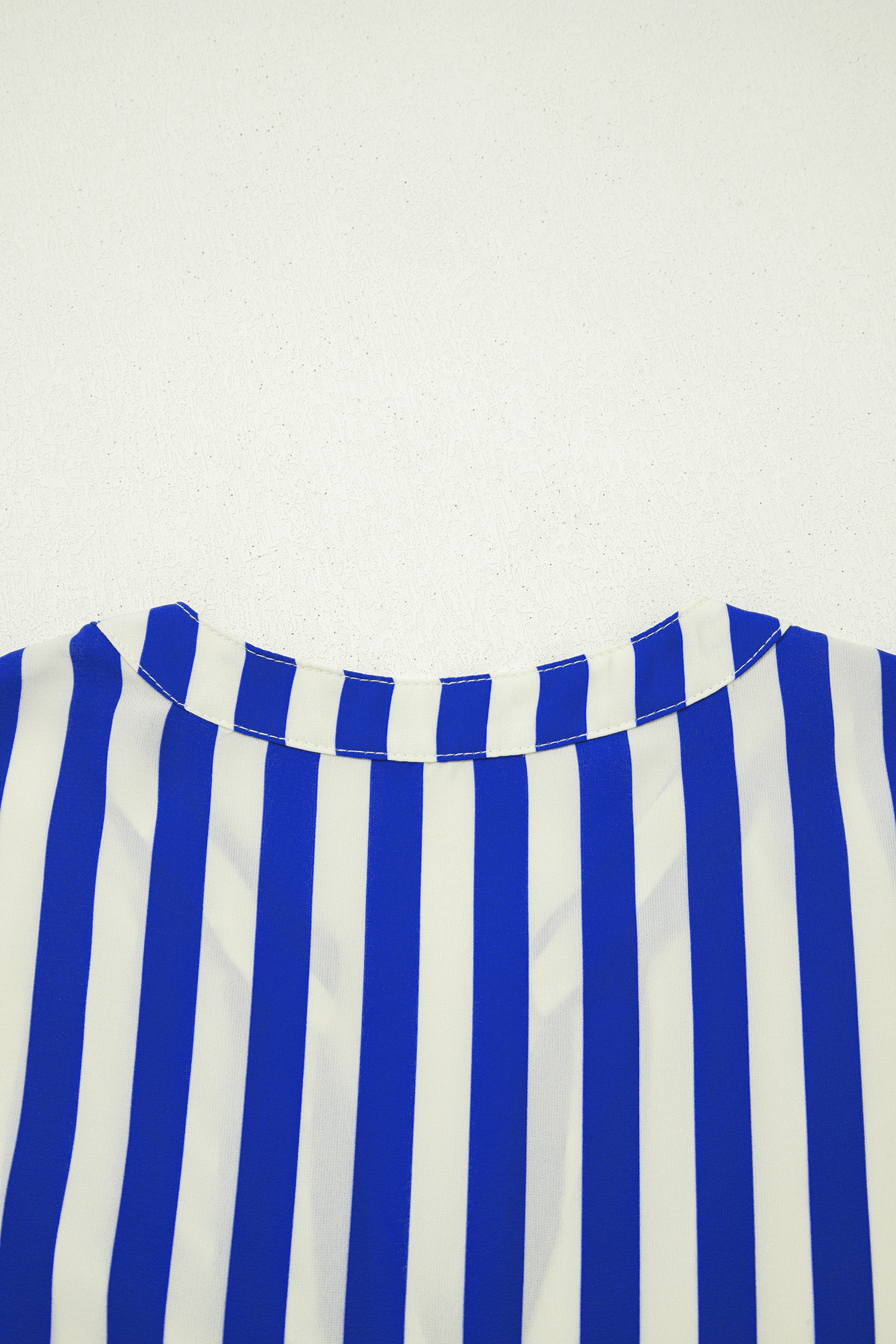 Sky Blue Stripe Balloon Sleeve Loose Button up Shirt