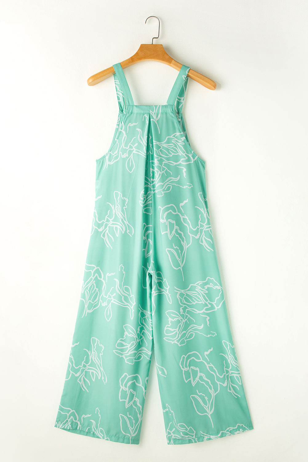 Moonlight Jade Printed Bib Wide Leg Overall