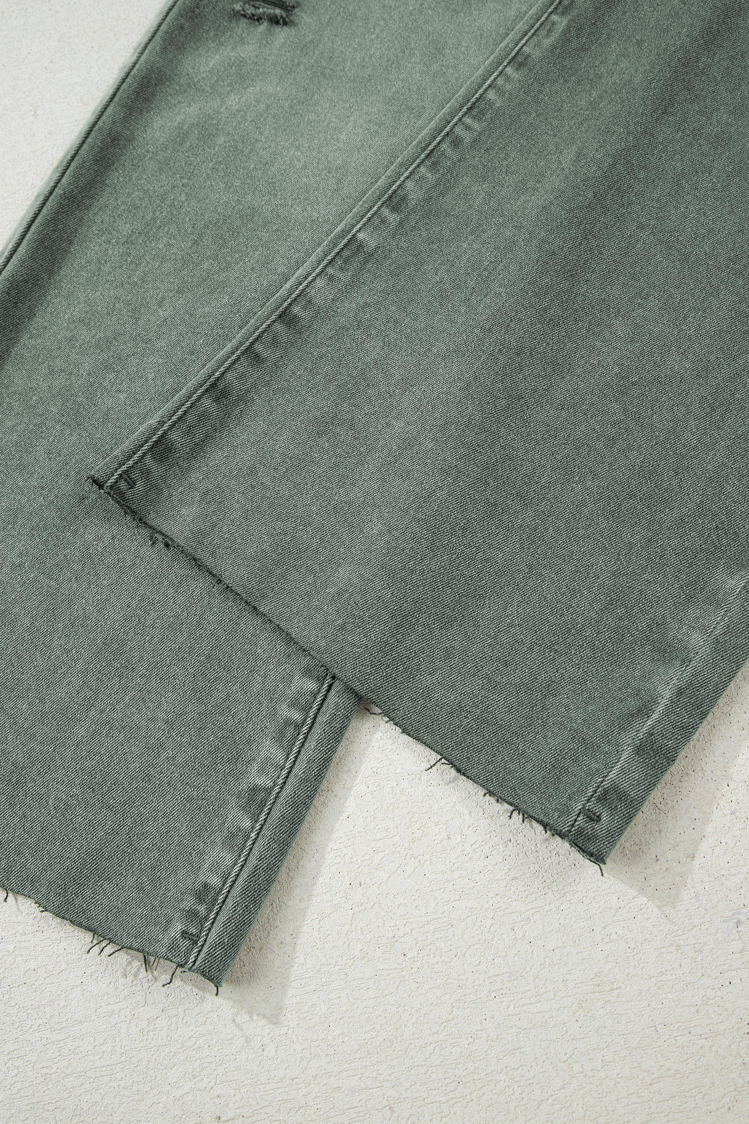 Four Leaf Clover Slight Distressed Raw Edge Wide Leg Jeans