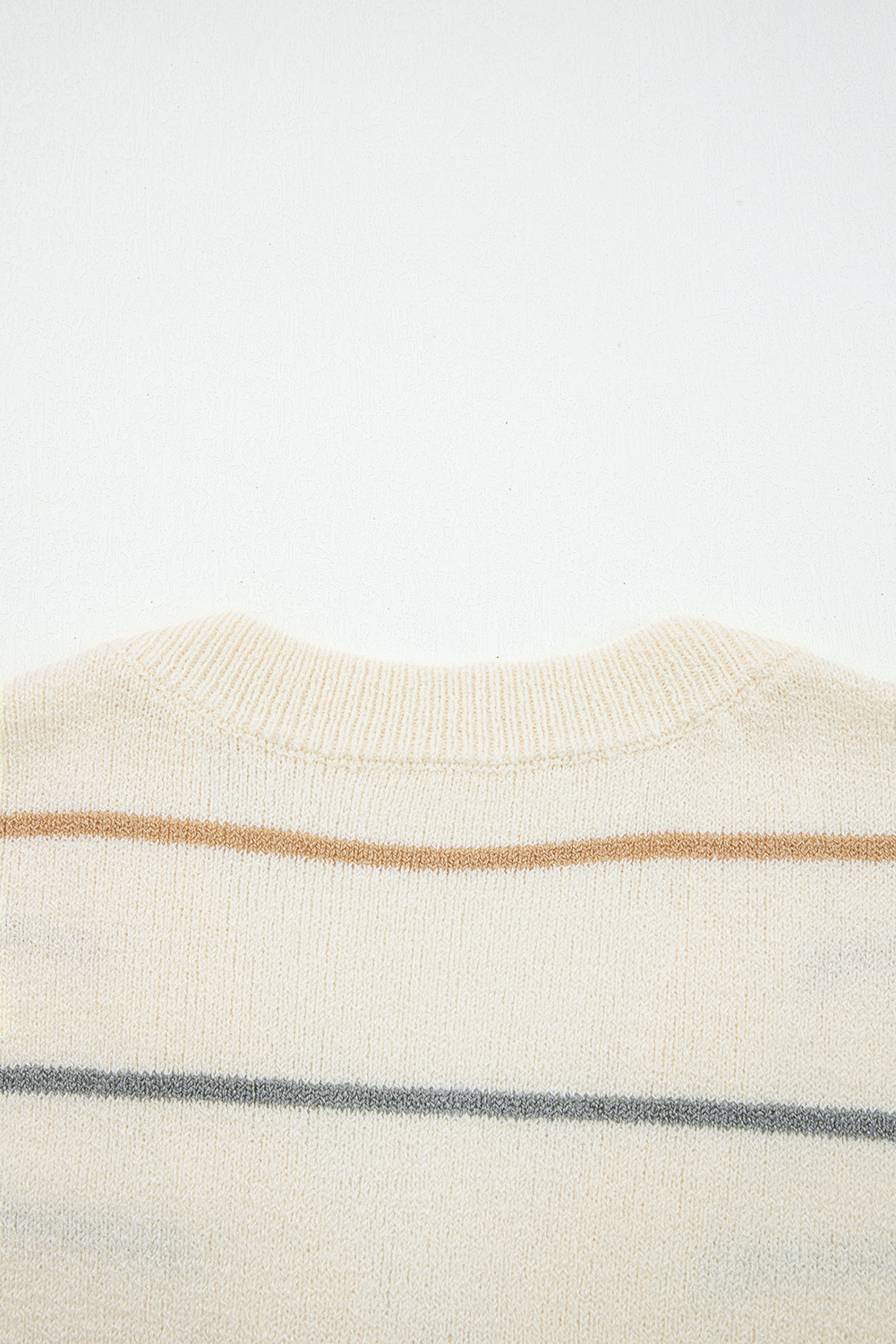 Multicolour Striped Buttoned Front V Neck Drop Shoulder Cardigan Sweater