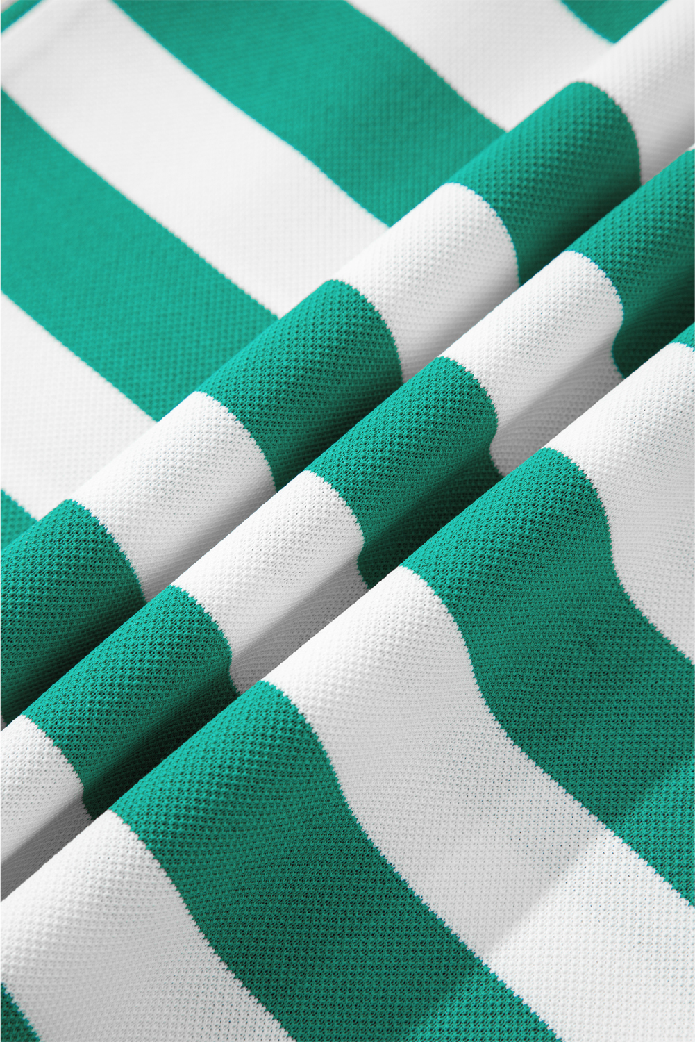 Green Stripe Flutter Sleeve Round Neck Shift Dress