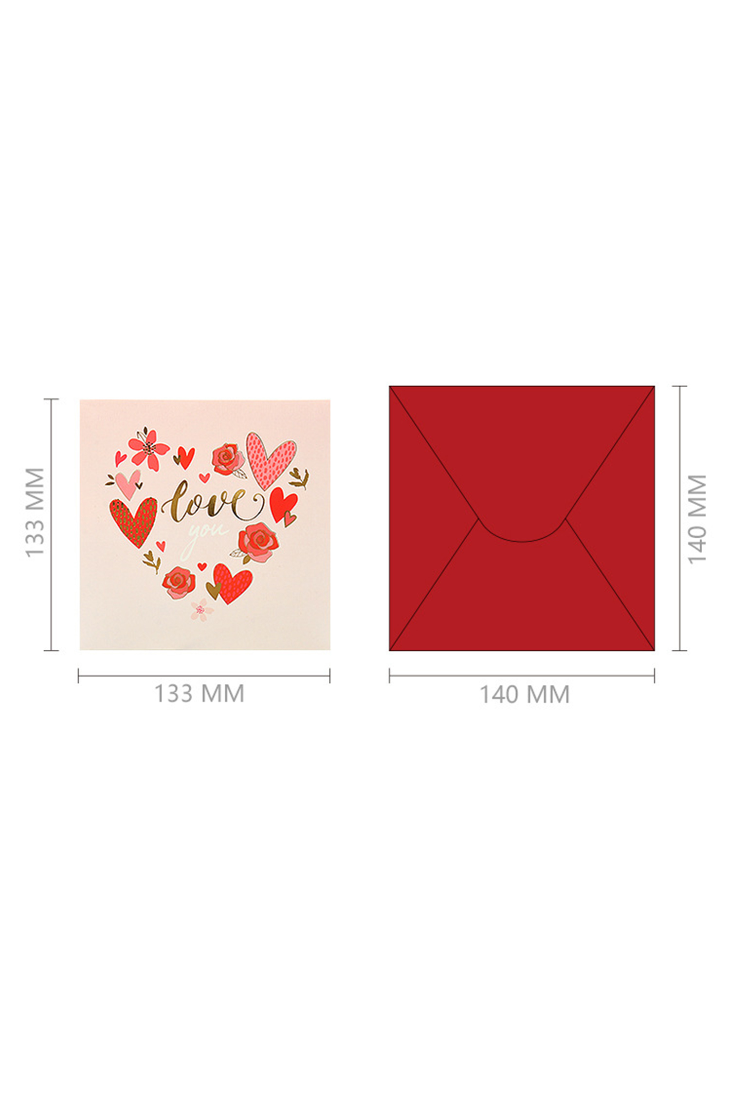 Fiery Red Love You Valentines Day Pop Card