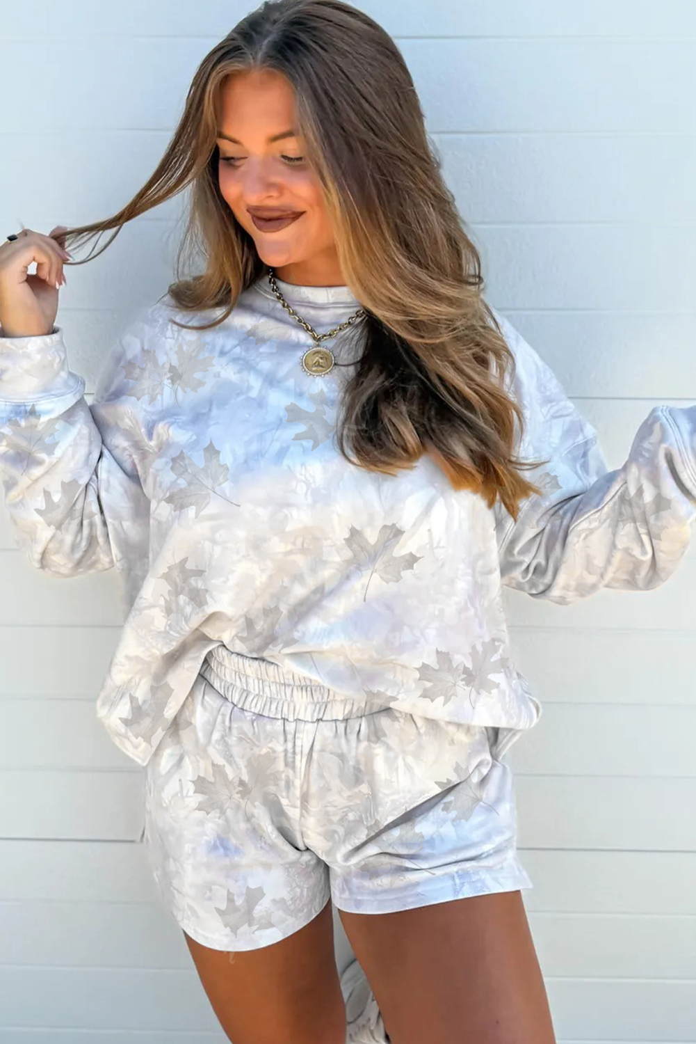 Beige Camo Print Baggy Drawstring Jogger Sweatpants