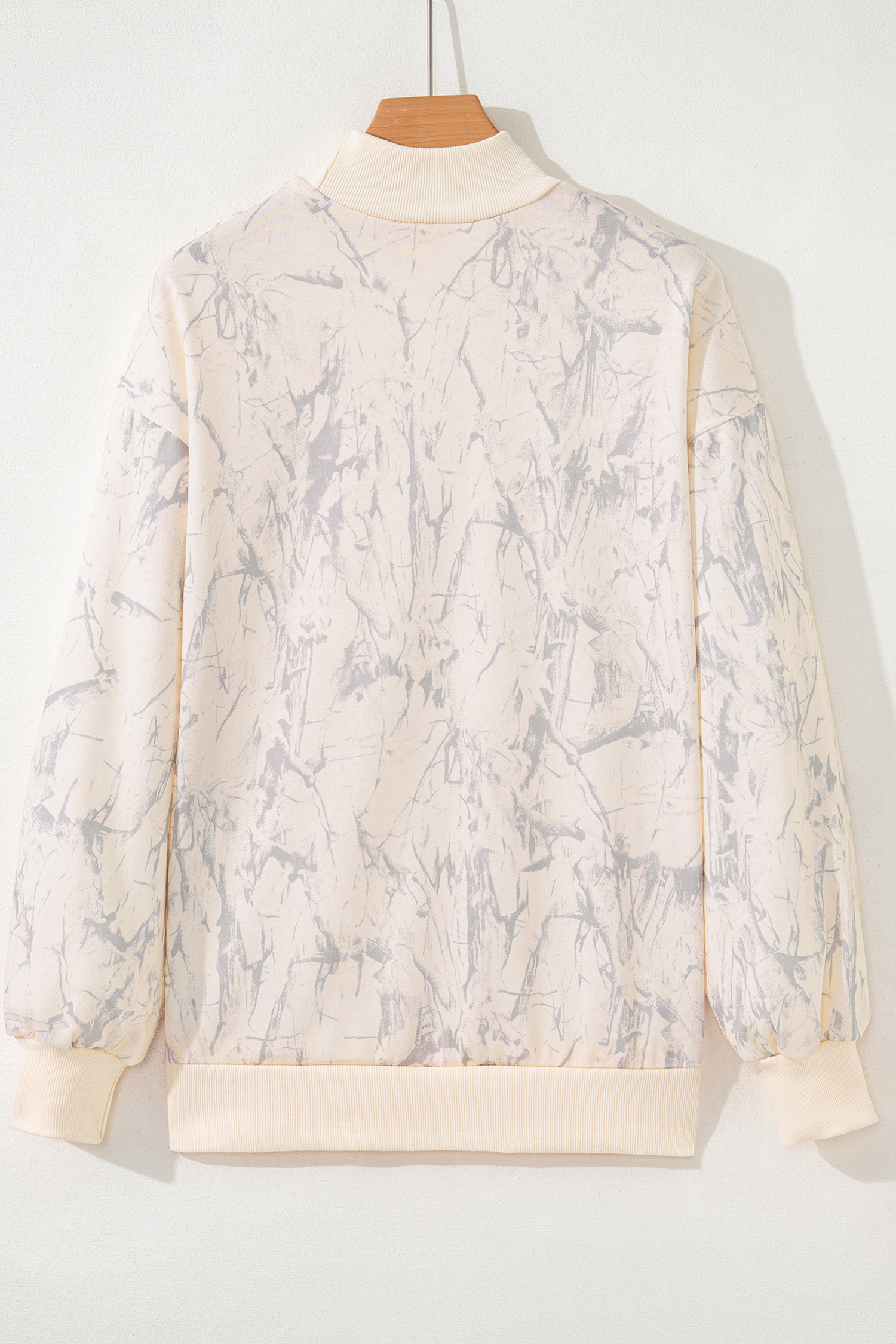 Beige Camo Print Baggy Drawstring Jogger Sweatpants