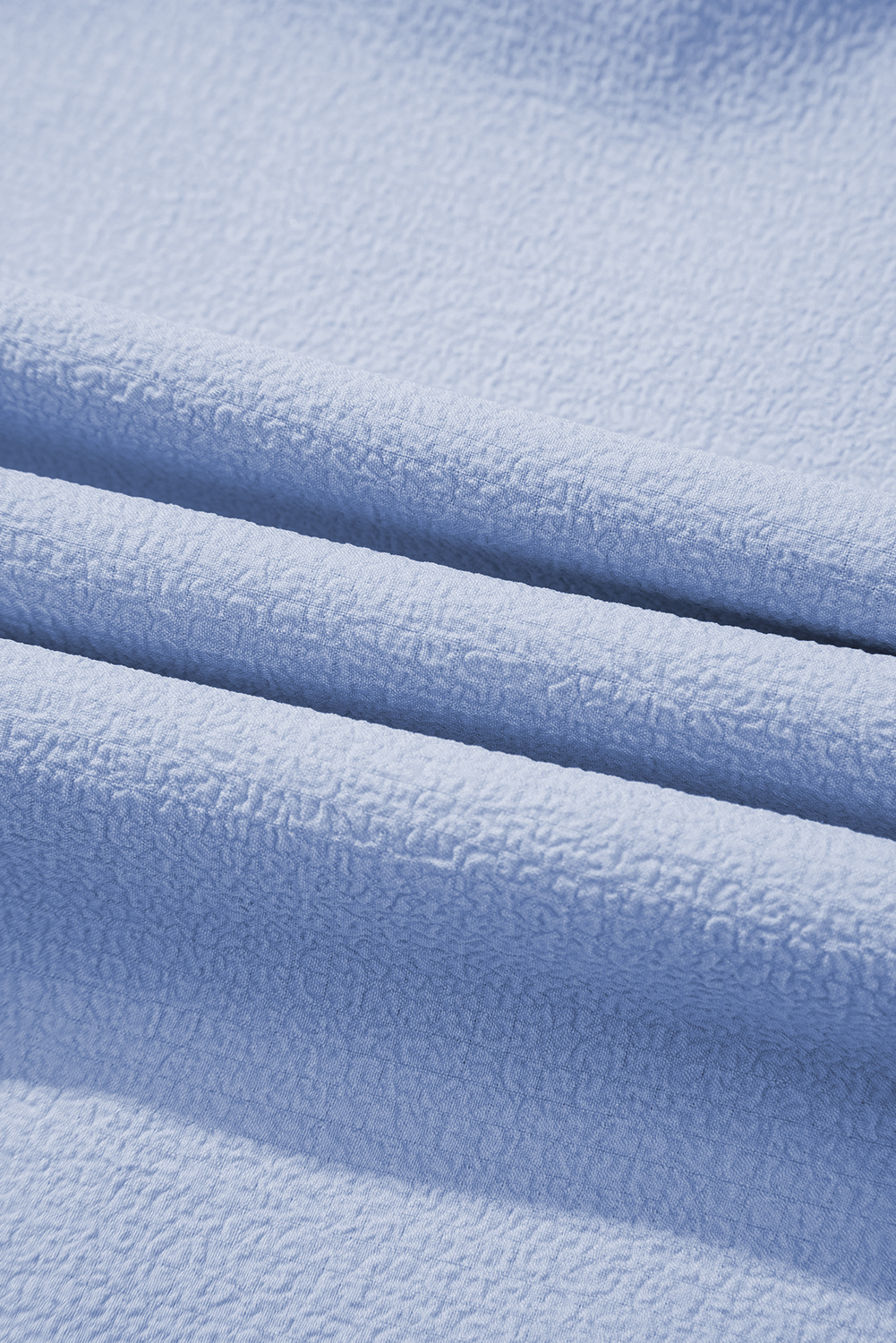 Beau Blue Textured Bow Knot Frilled Butterfly Sleeve Blouse