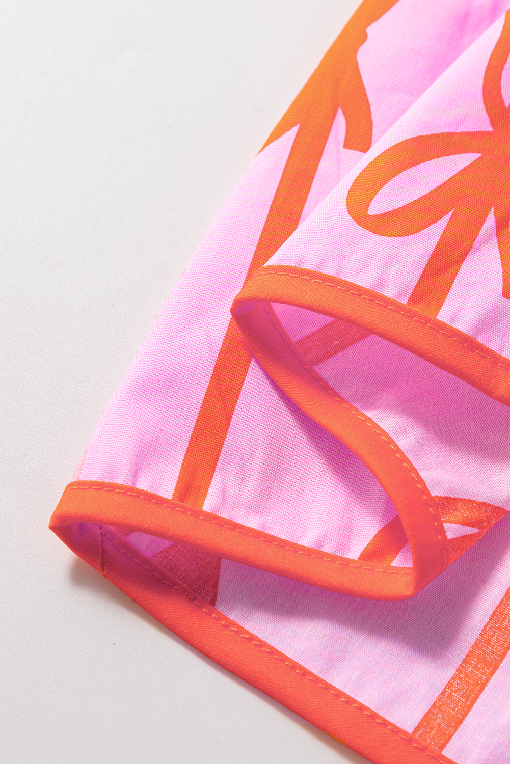 Pink Bowknot Striped Printed Bubble Sleeve Buttoned Belted Mini Dress