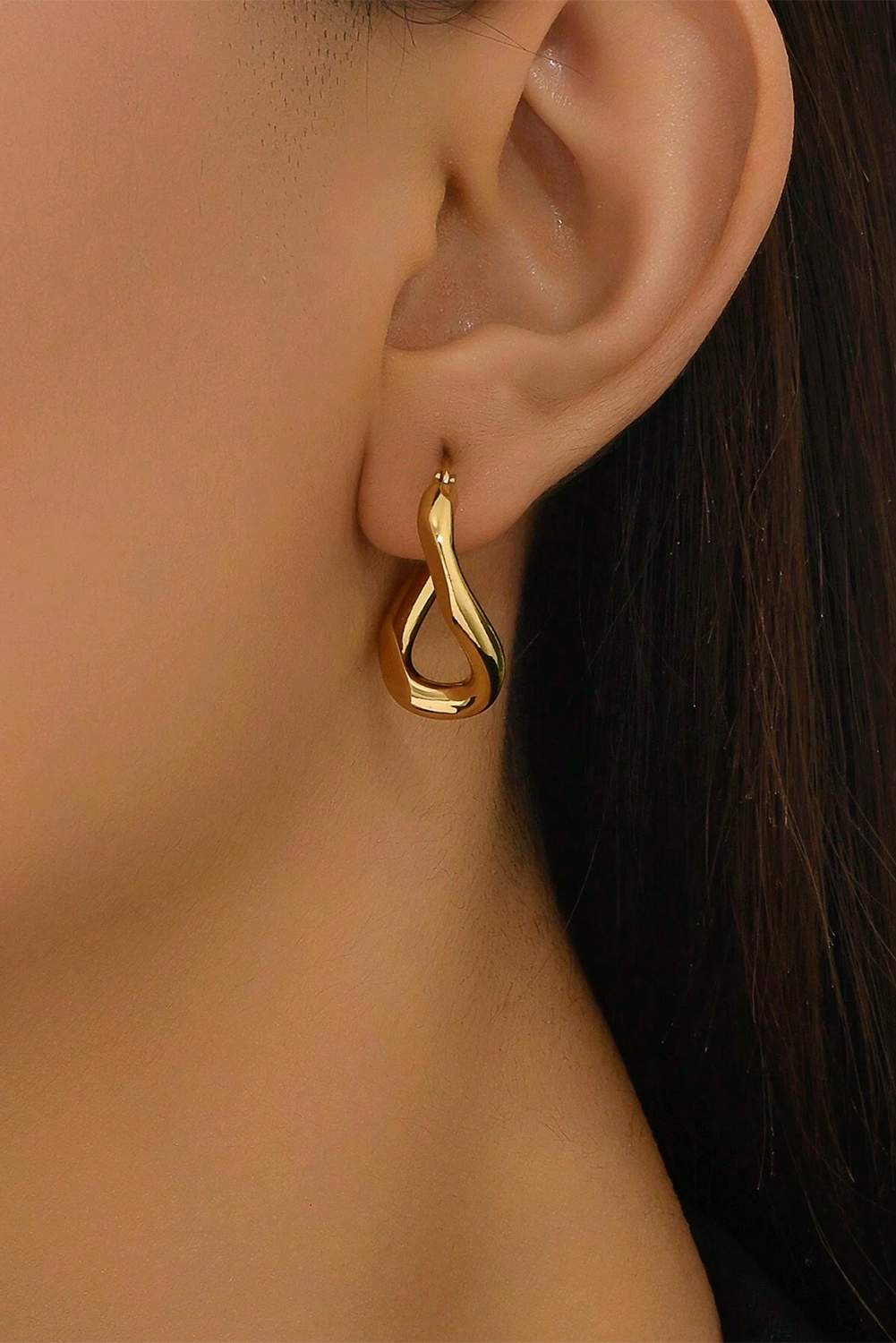 Gold Plated 3D Spiral Stainless Steel Earrings
