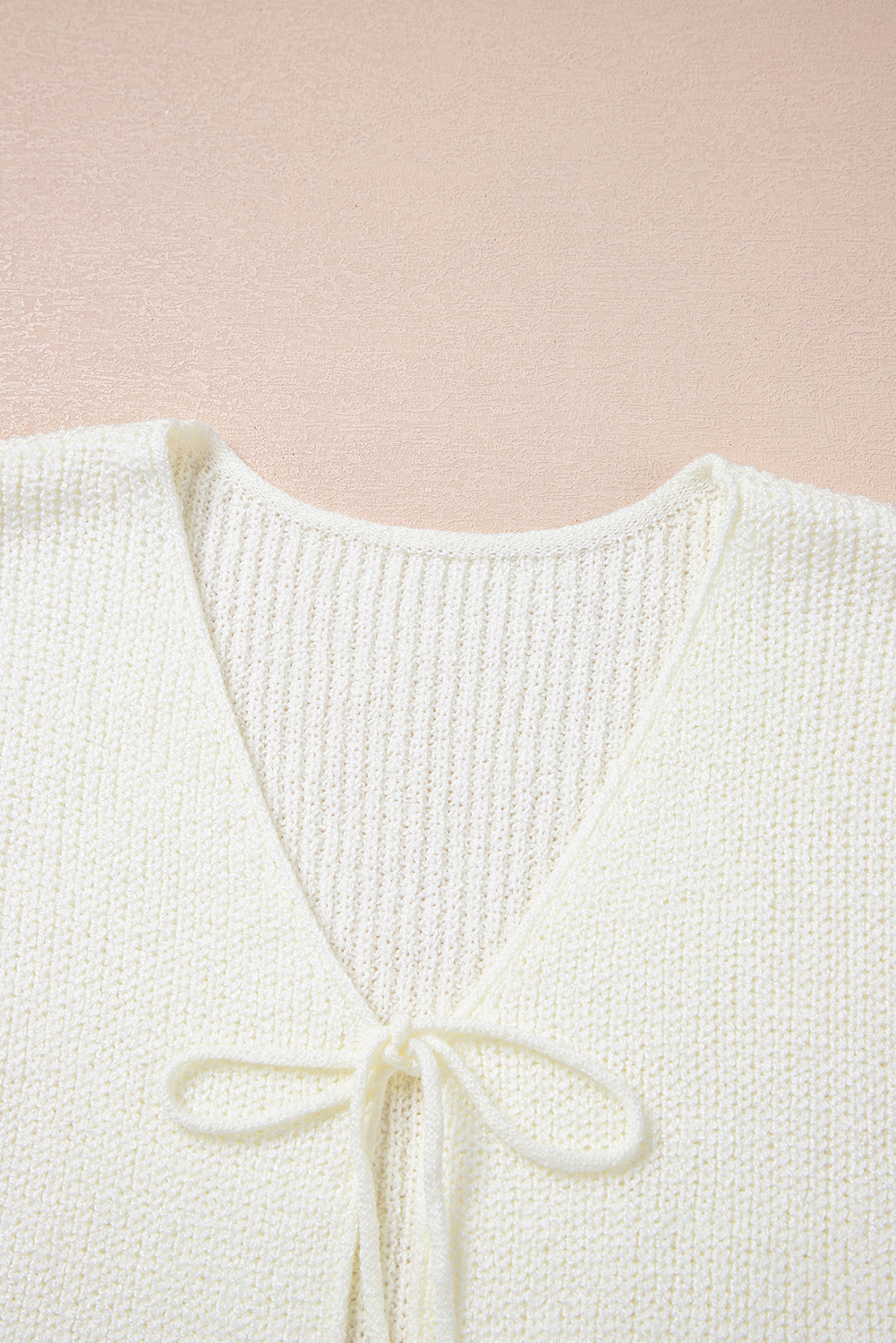 Tomato Red Lace-up Front V Neck Sweater Vest