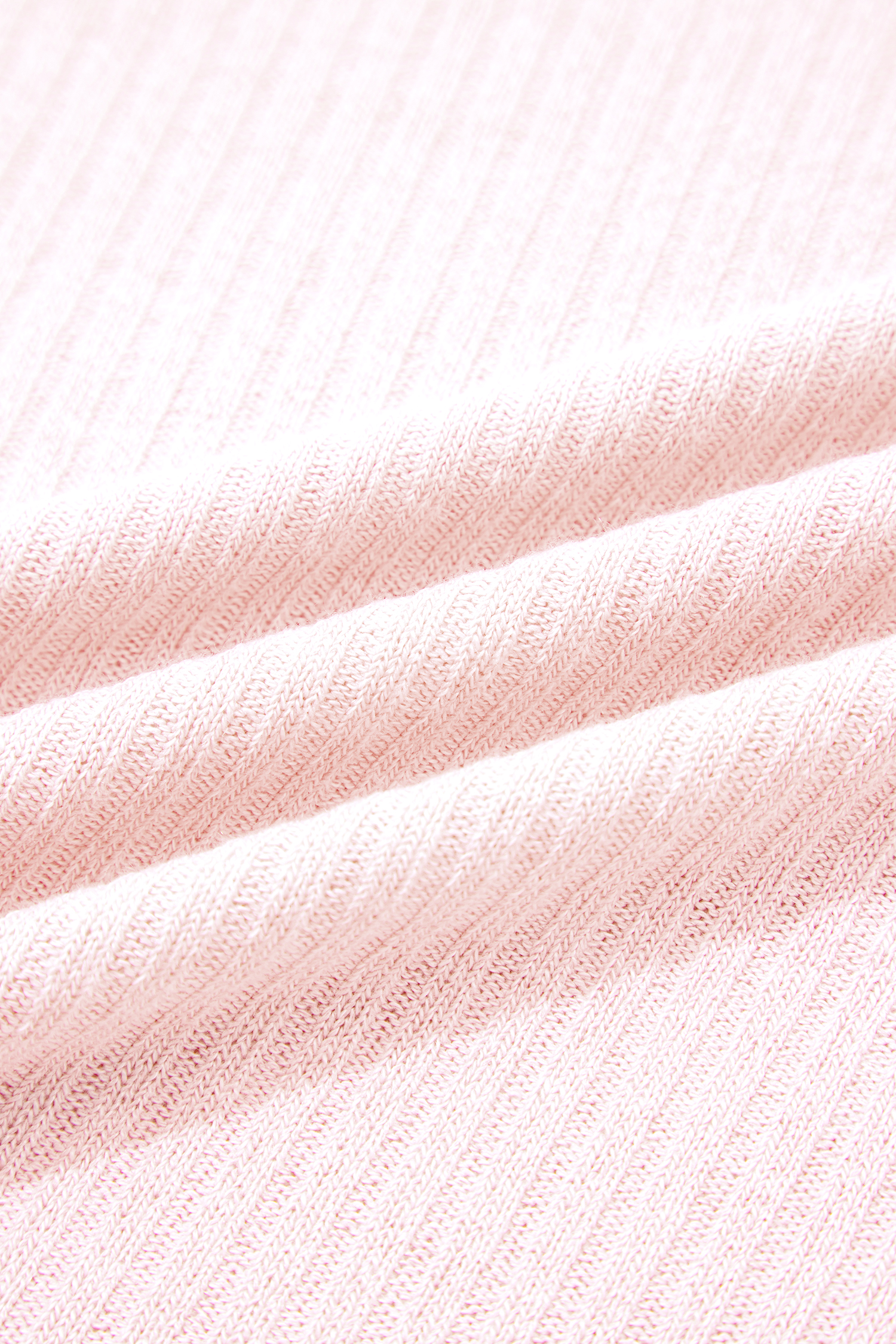 Light Pink Collared V Neck Ribbed Tee