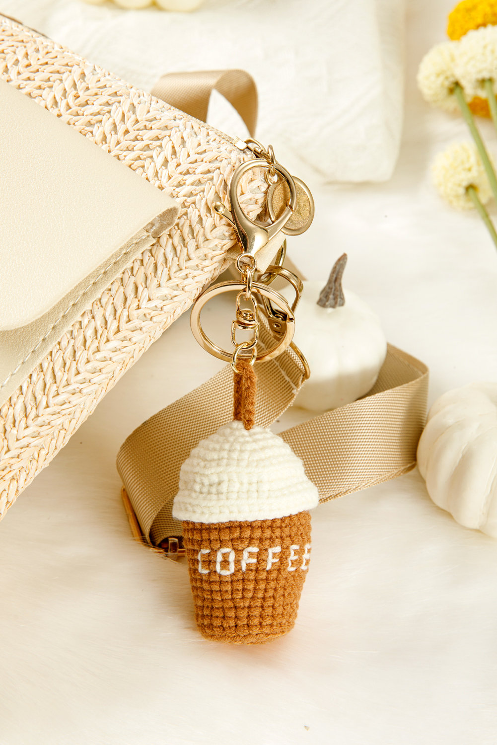 Thai Curry Crochet Coffee Pendent Keychain