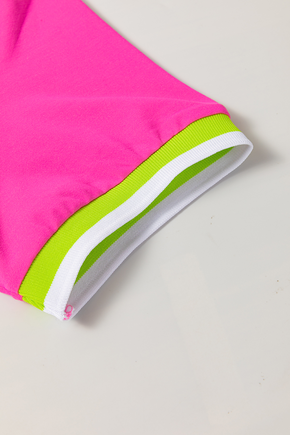 Rose Red Contrast Trim V Neck T-shirt Dress