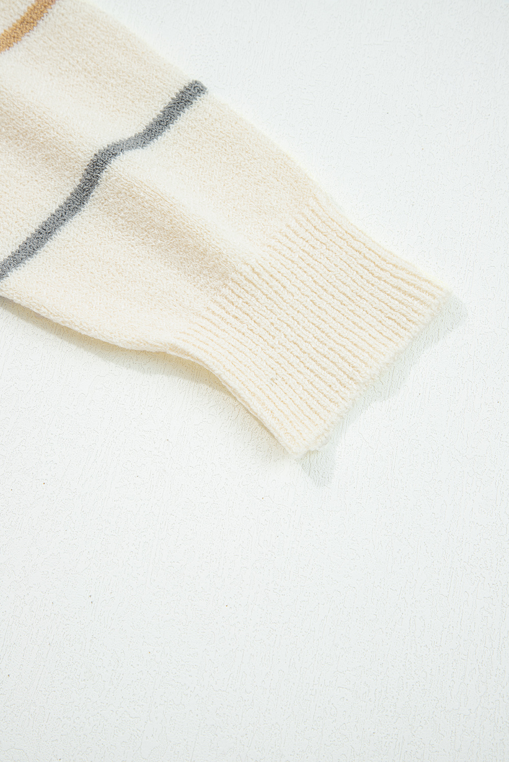 Multicolour Striped Buttoned Front V Neck Drop Shoulder Cardigan Sweater