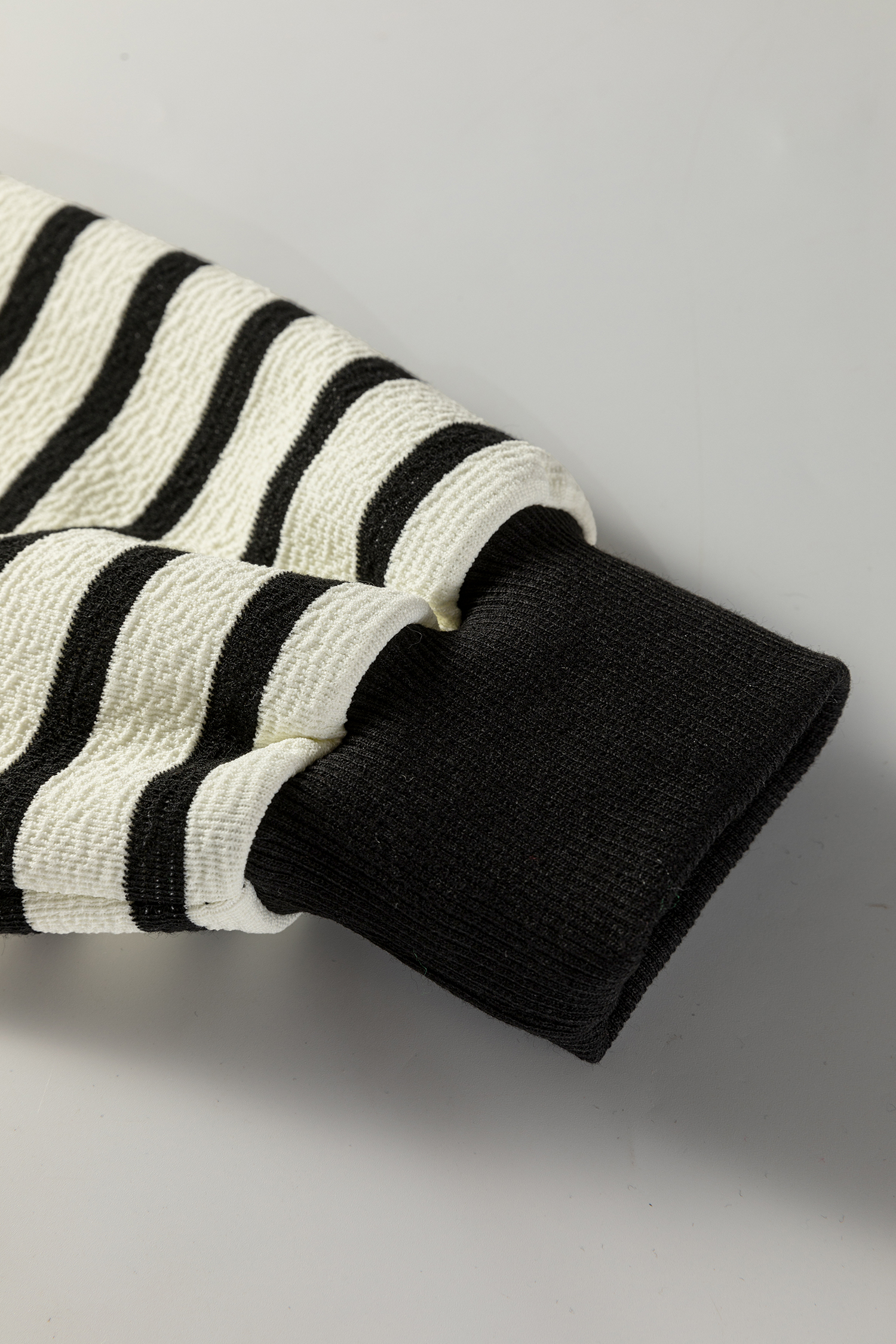 White Stripe Contrast MERRY Letter Christmas Print Drop Shoulder Sweatshirt