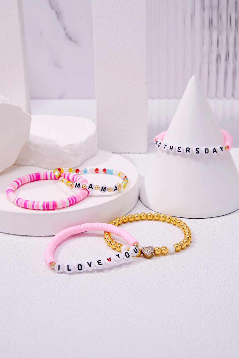 Bonbon Mothers Day Slogan Beaded Multi Layer Bracelet