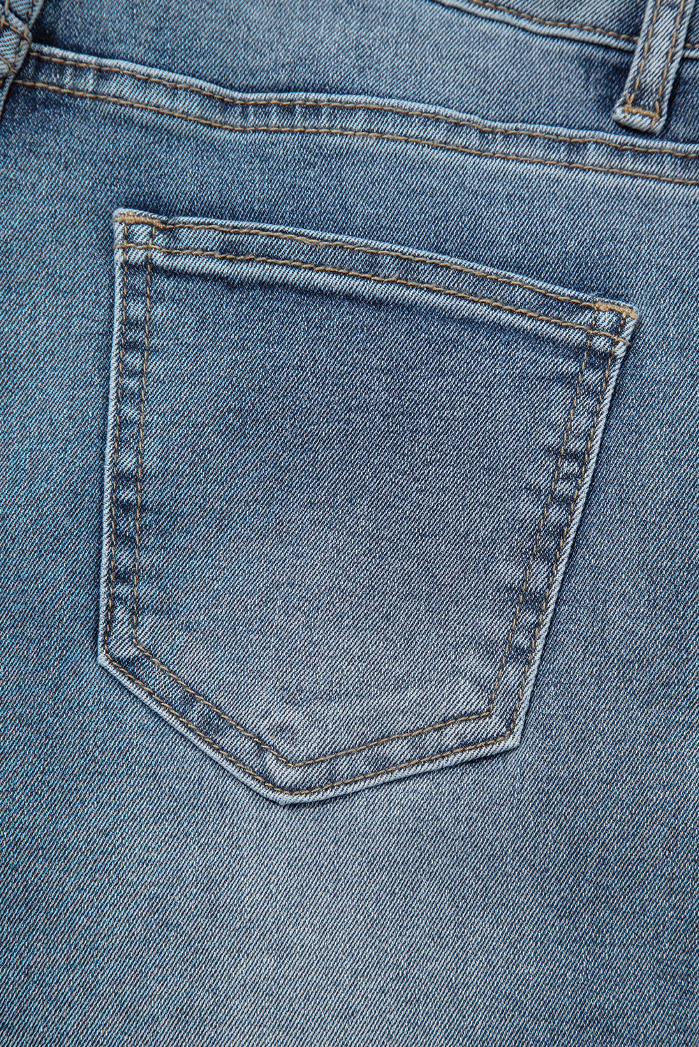 Beau Blue Slightly Distressed Ankle-length Straight Jeans