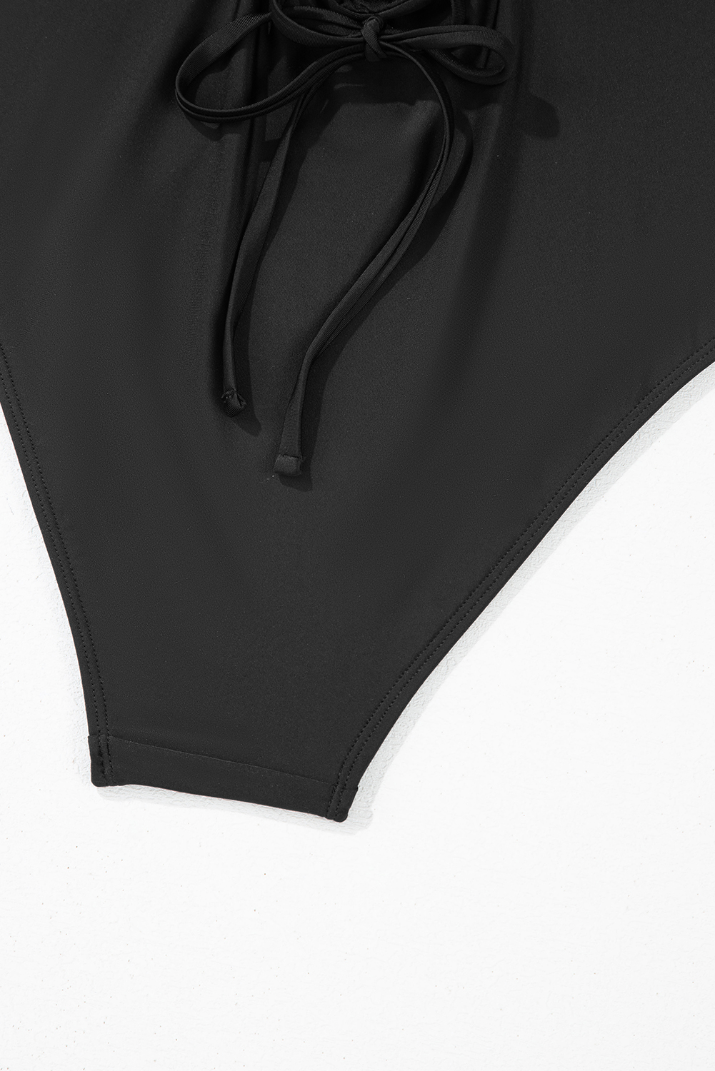 Dearlove Black Thin Strap Strappy Lace-up Open Back One Piece Swimsuit