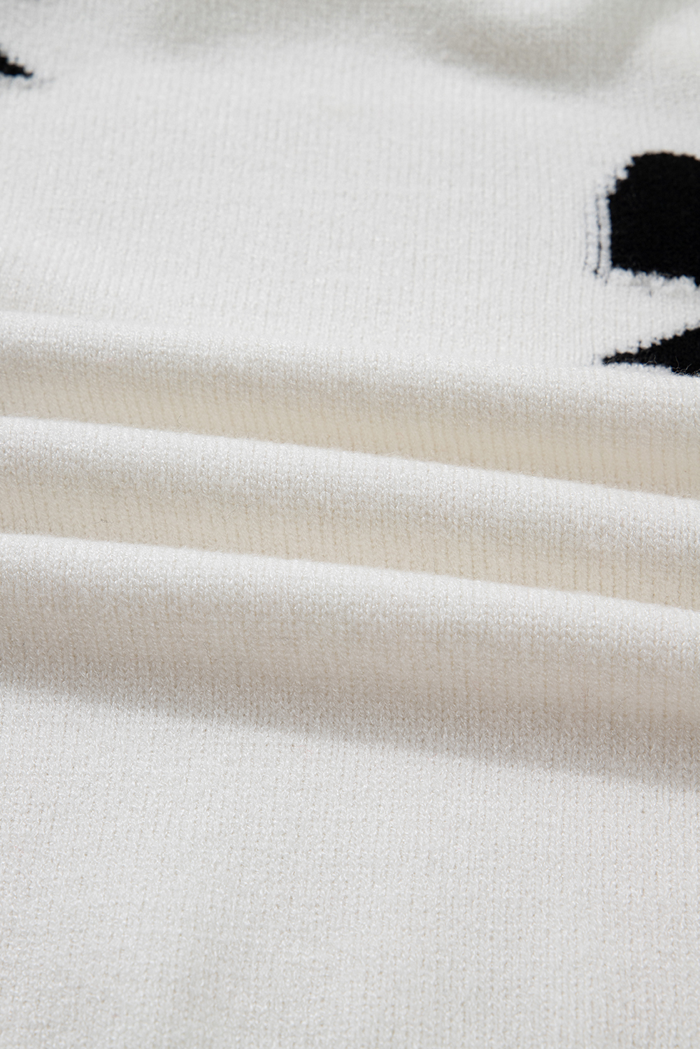 White Lace-up Bow Pattern Sweater Cardigan