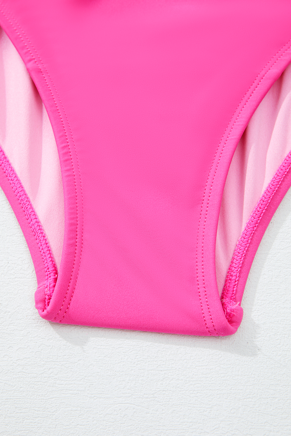 Dearlovers Rose Red Square Neck Knotted Shoulder Open Back One Piece Swimsuit