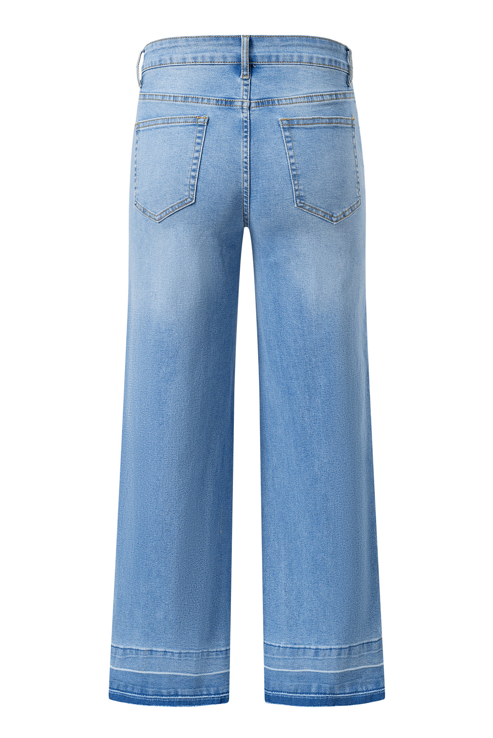 Gray Raw Hem Straight Leg Loose High Waist Jeans