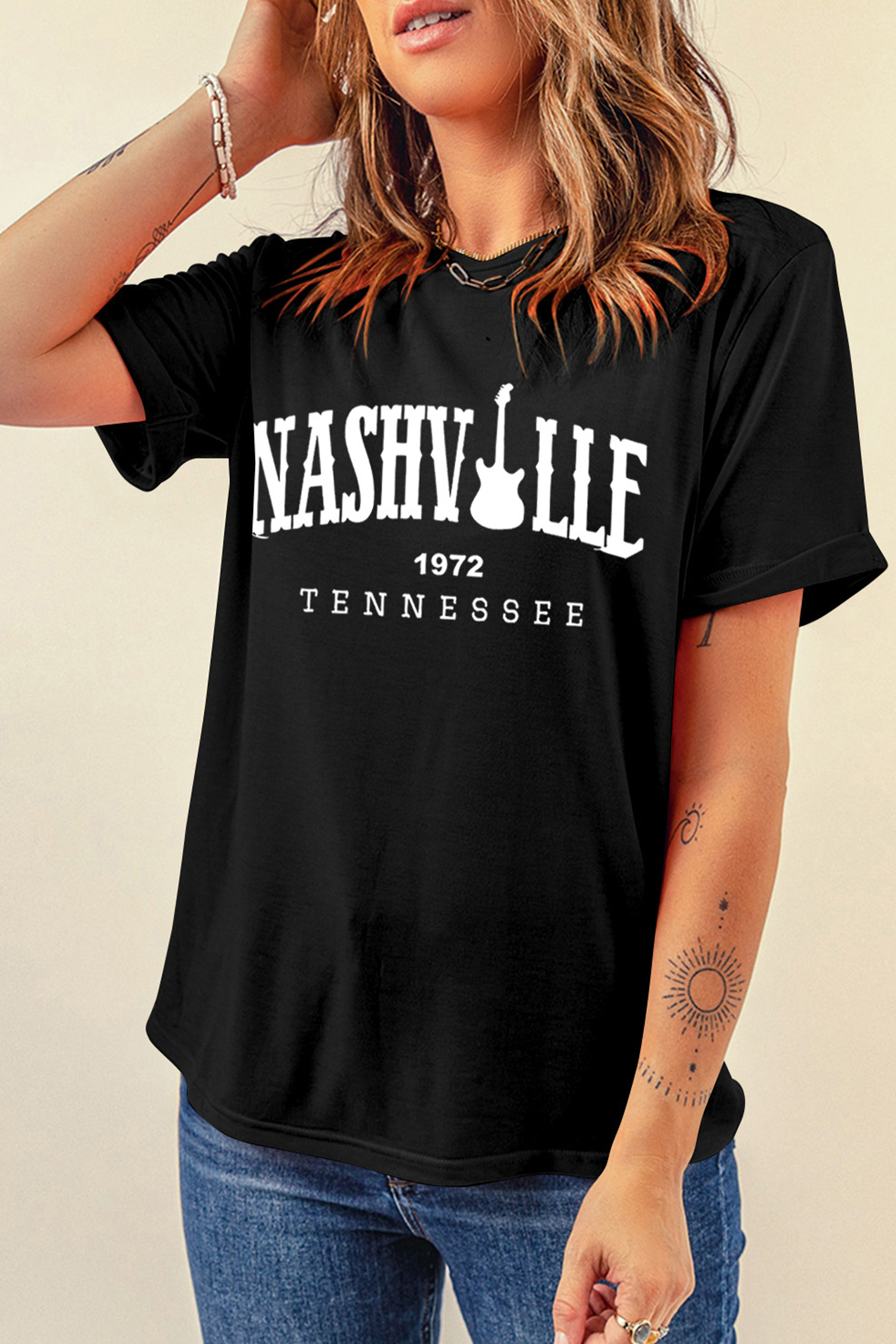 Black NASHVILLE TENNESSEE Country Music T Shirt