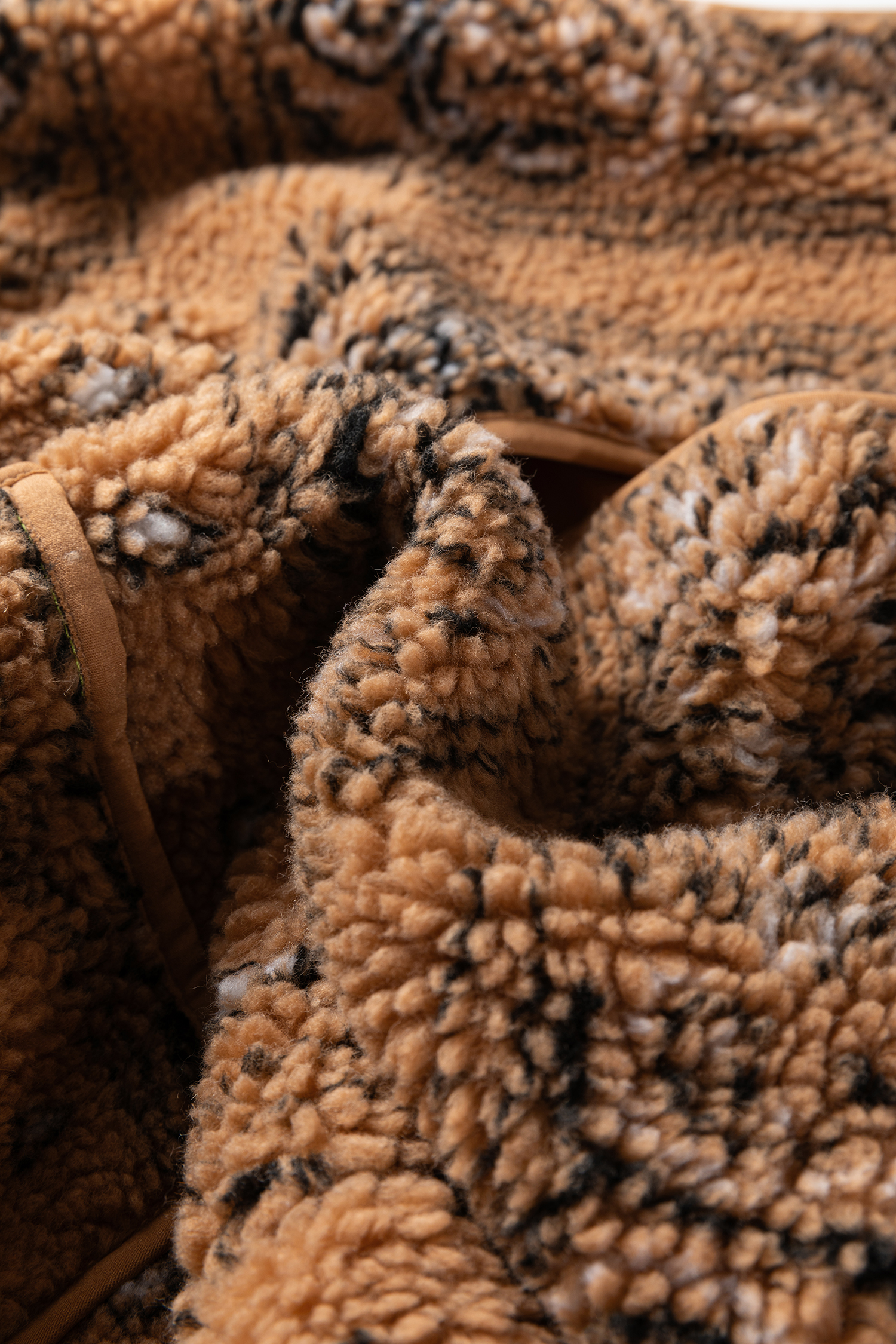 Brown Sherpa Paisley Print Pocketed Western Fashion Vest Jacket