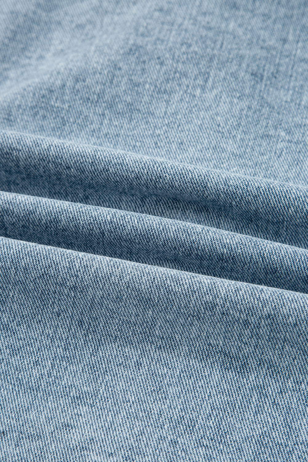 Myosotis Scallop Trim Collar Patched Pocket Button Up Mineral Washed Denim Jacket