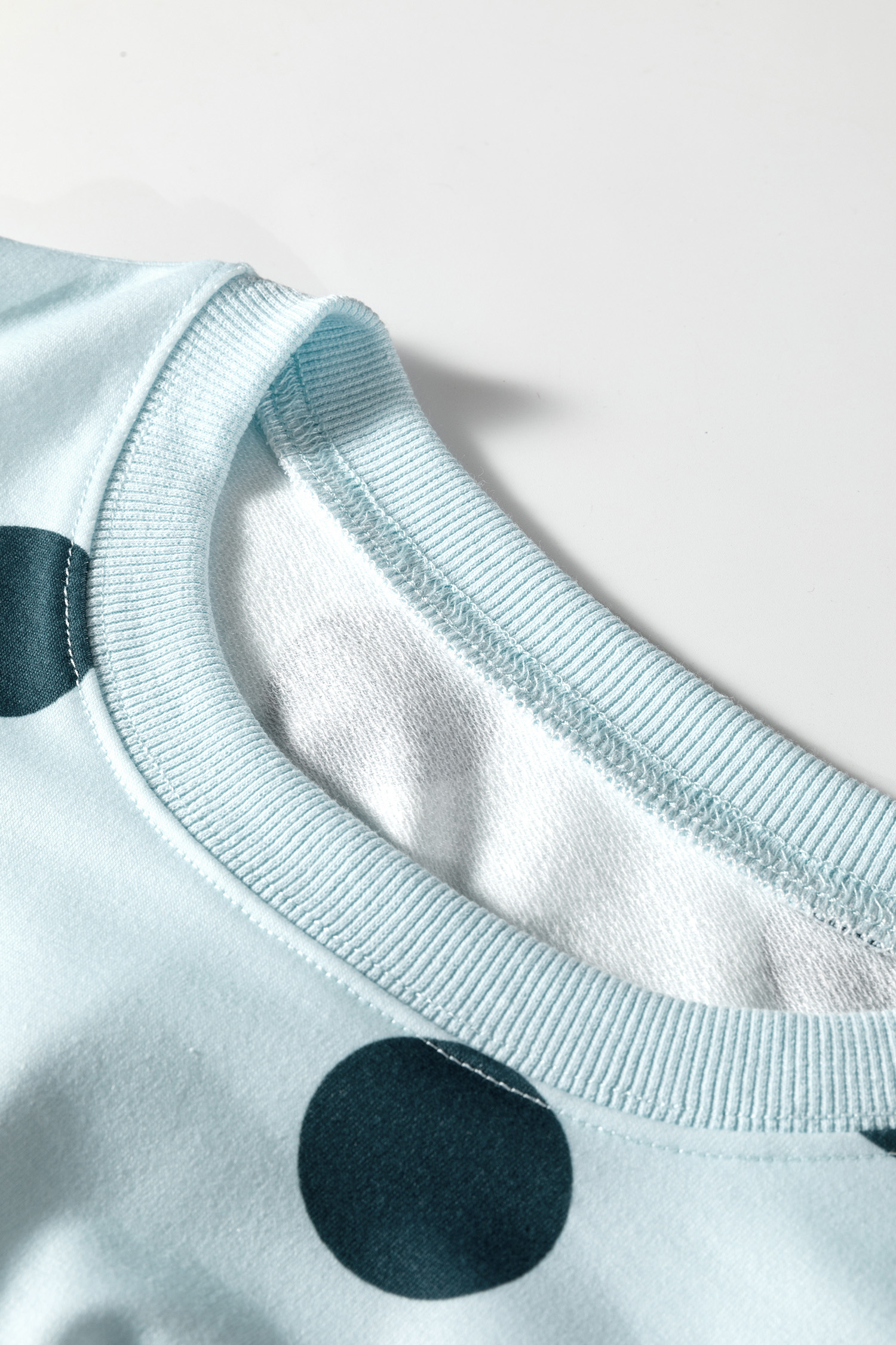 Beige Polka Dot Print Drop Shoulder Pullover Drawstring Jogger Pant Set