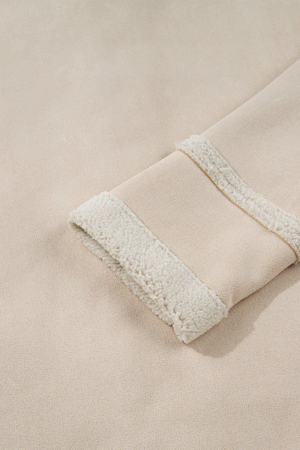 Parchment Suede Sherpa Lined Western Loose Jacket