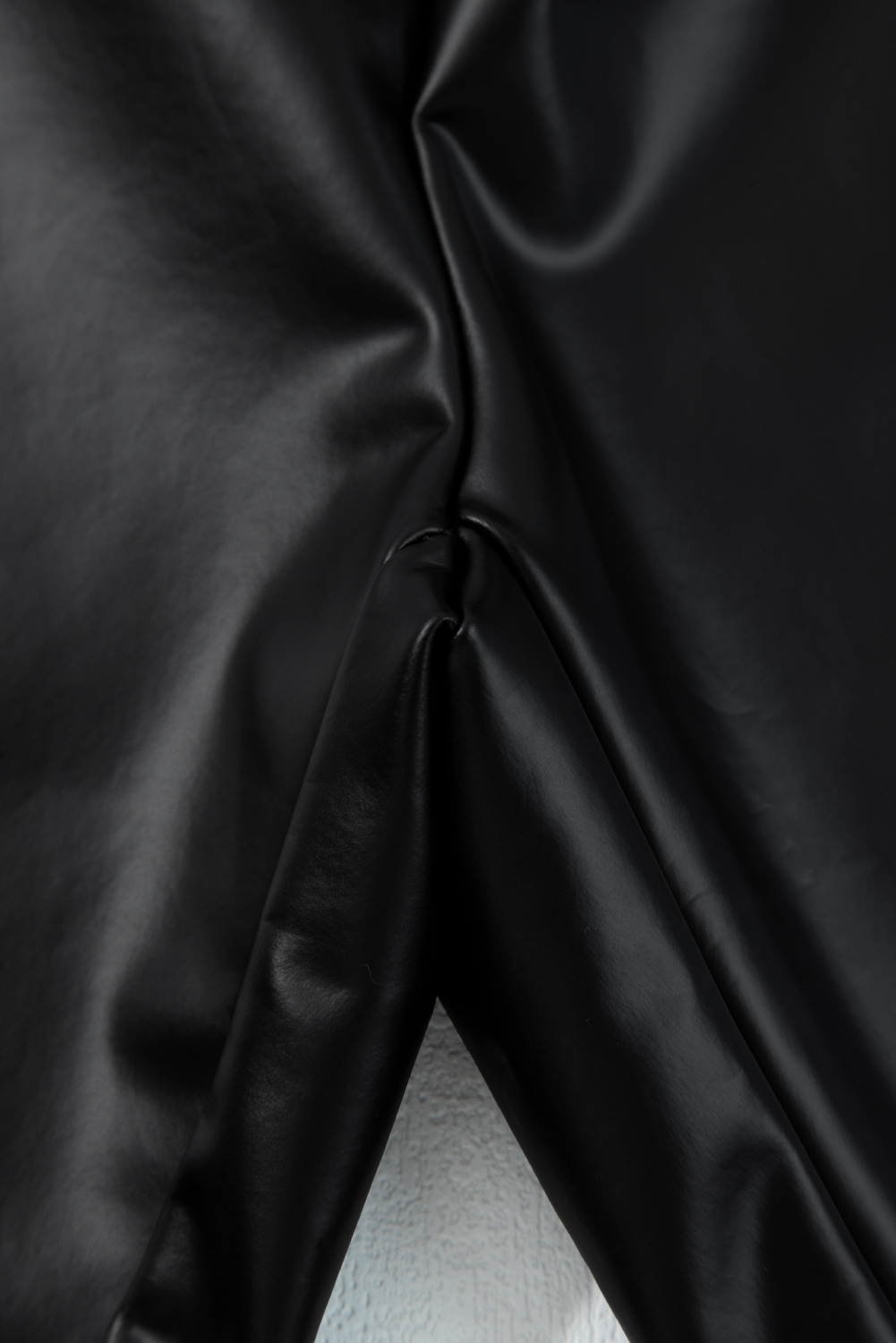 Black Faux Leather Seamed Leg High Waist Leggings