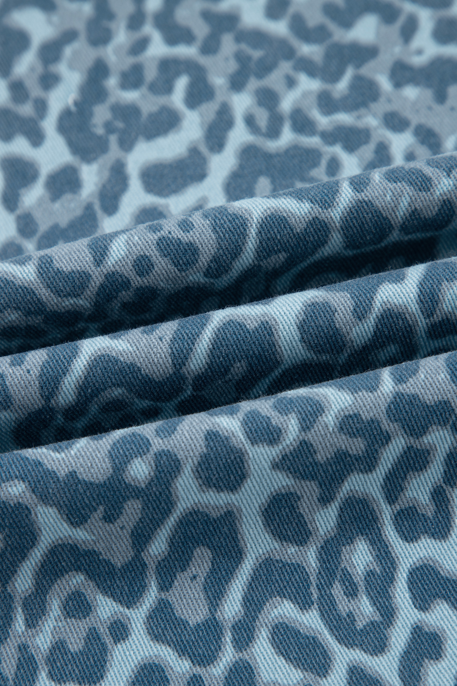 Rose Leopard Frayed Edge Wide Leg High Waist Jeans