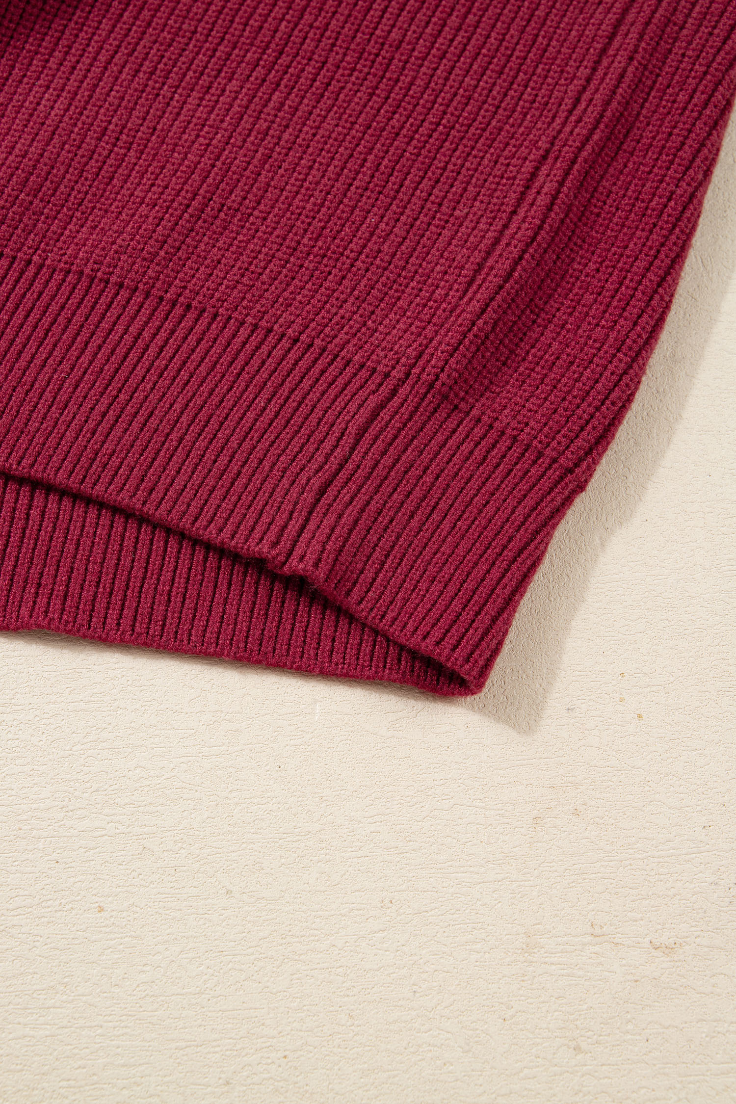 Black Ribbed Knit Ribbon Knot Backless Drop Shoulder Sweater