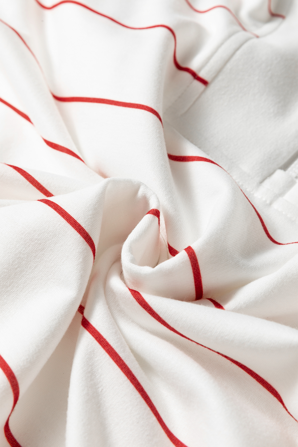 White Zip V Neck Casual Stripe Print Drop Shoulder Long Sleeve Top