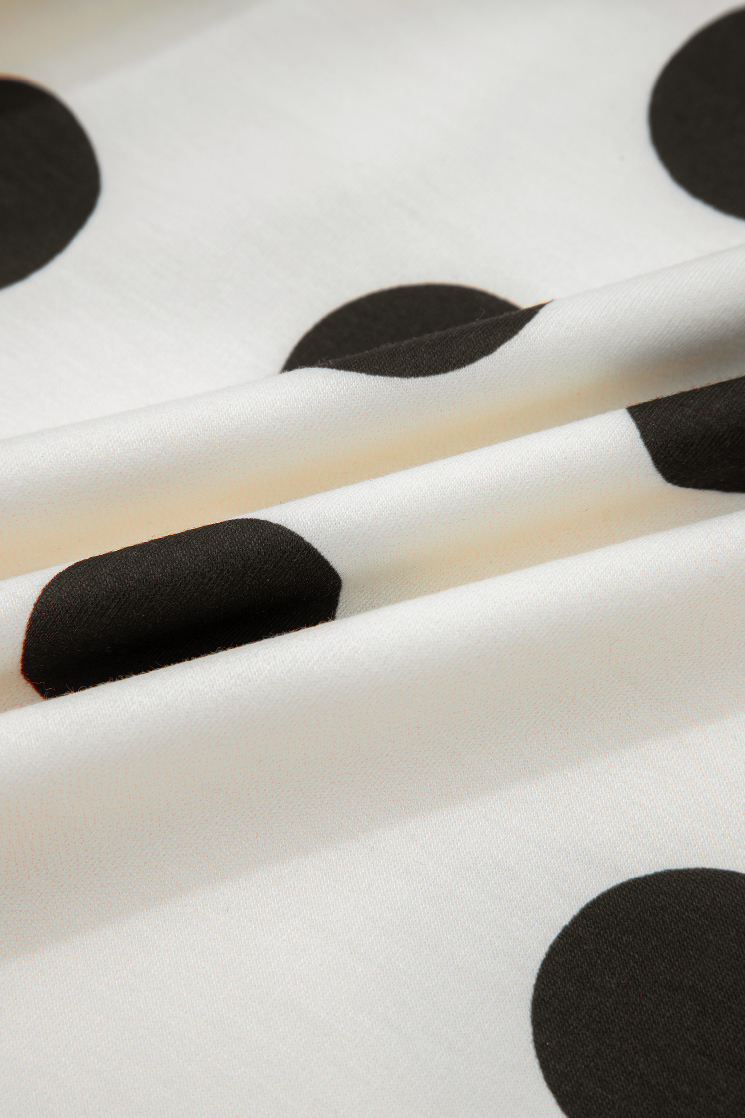 Beige Polka Dot Print Drop Shoulder Pullover Drawstring Jogger Pant Set