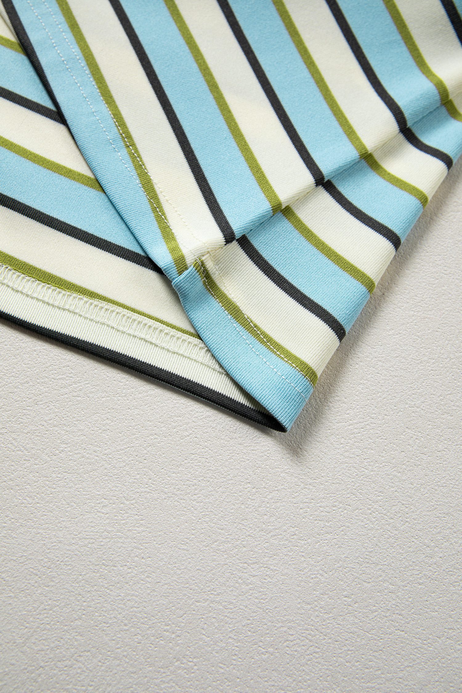 Multicolour Striped Round Neck Ribbed Knit Long Sleeve Top