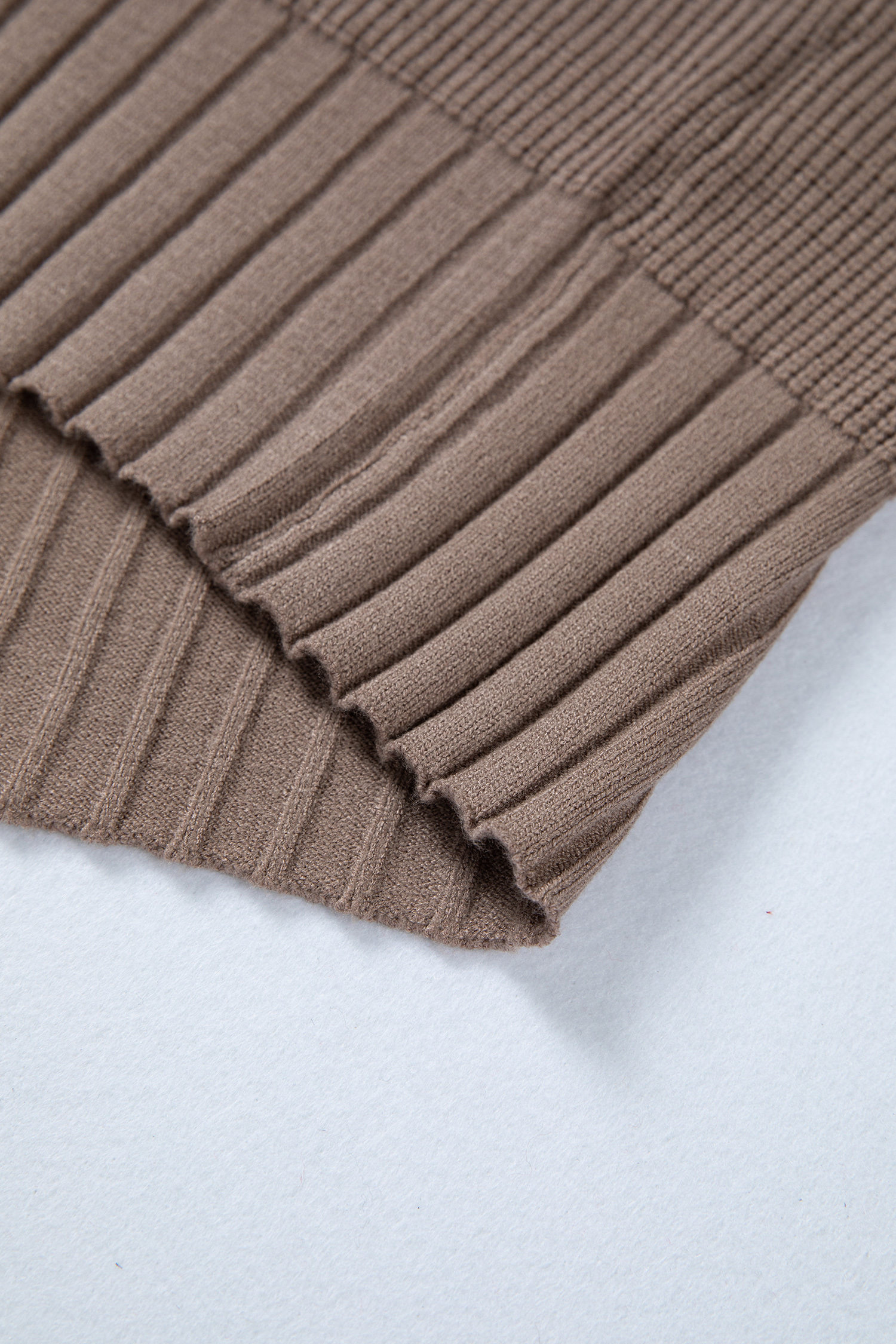 Light Pink Mixed Texture Knit Button V Neck Sweater Cardigan