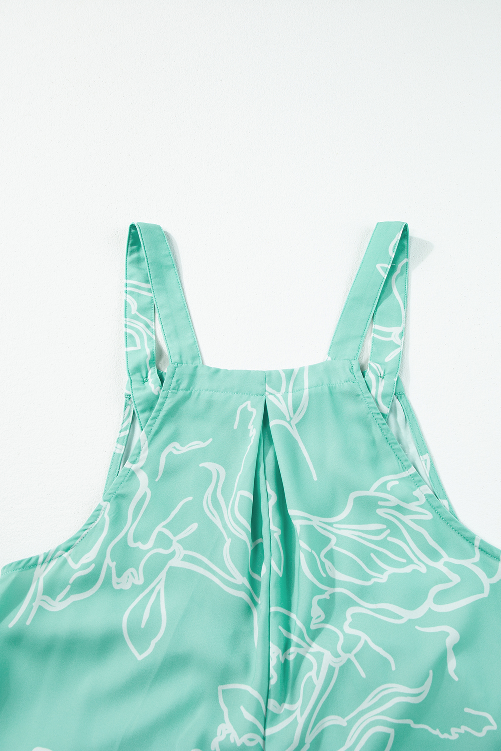 Moonlight Jade Printed Bib Wide Leg Overall