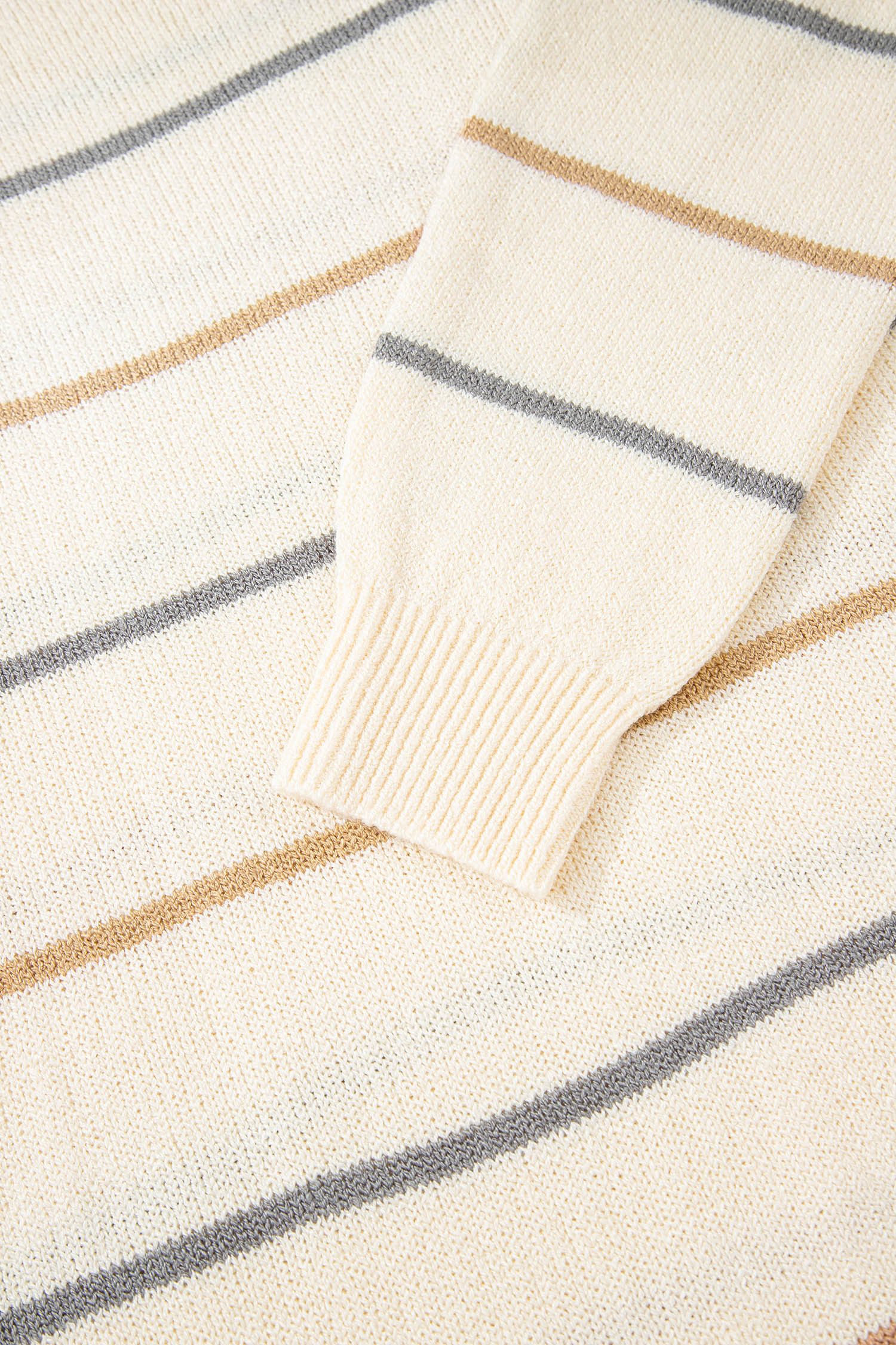 Multicolour Striped Buttoned Front V Neck Drop Shoulder Cardigan Sweater