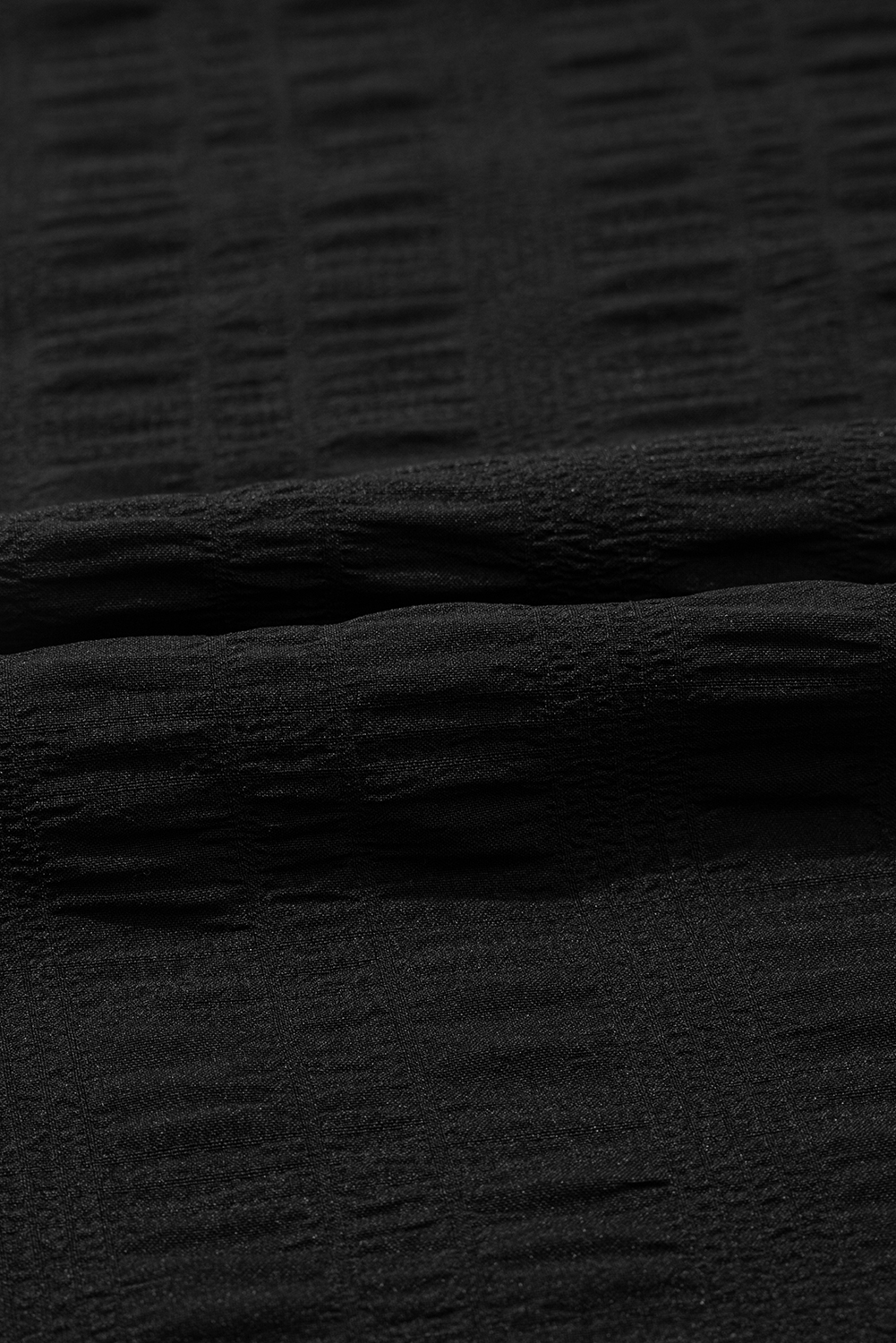 Dark Green Textured Ruffled Sleeve Round Neck Top