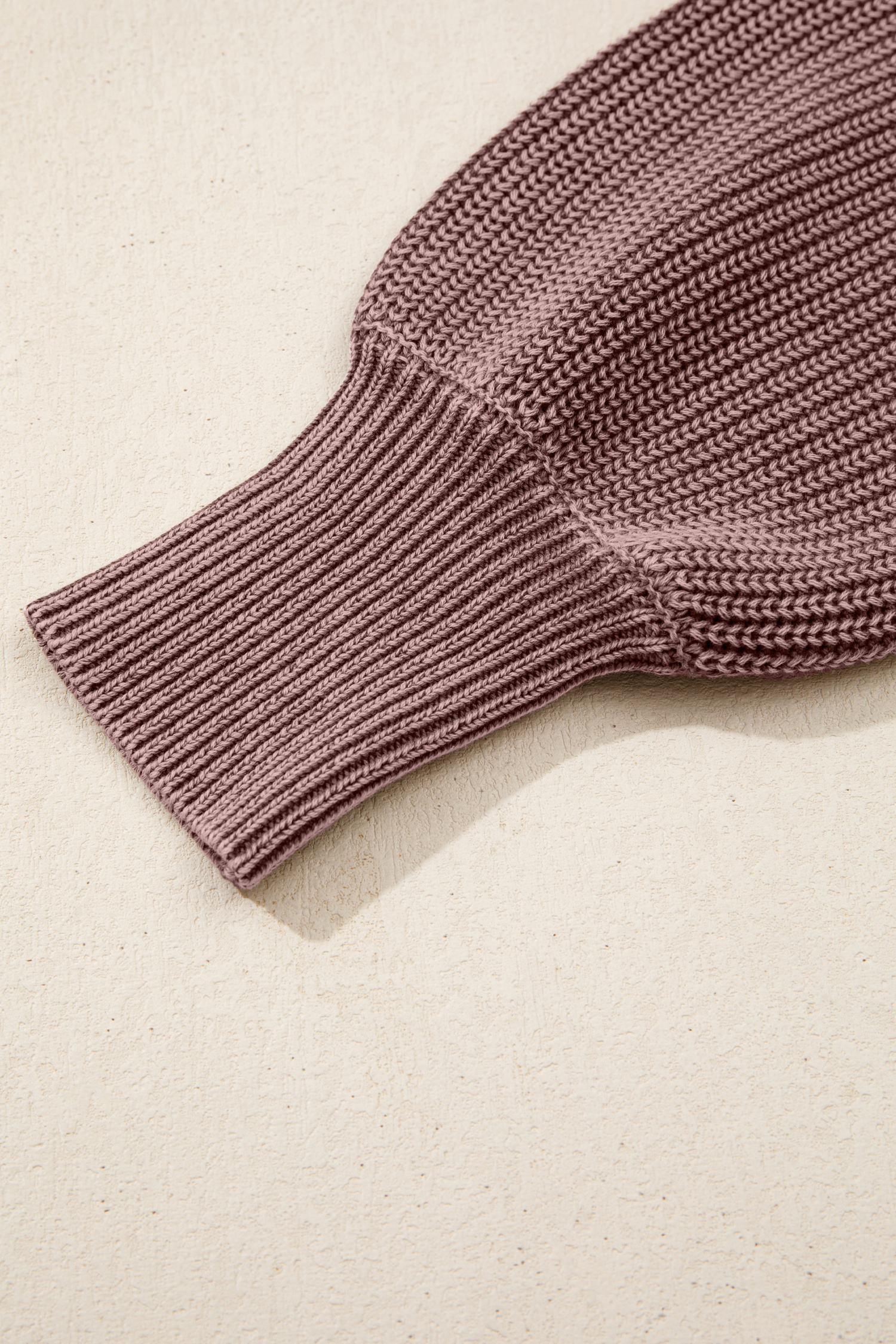 Dark Brown Mineral Washed Knit Button Polo Collar Loose Sweater