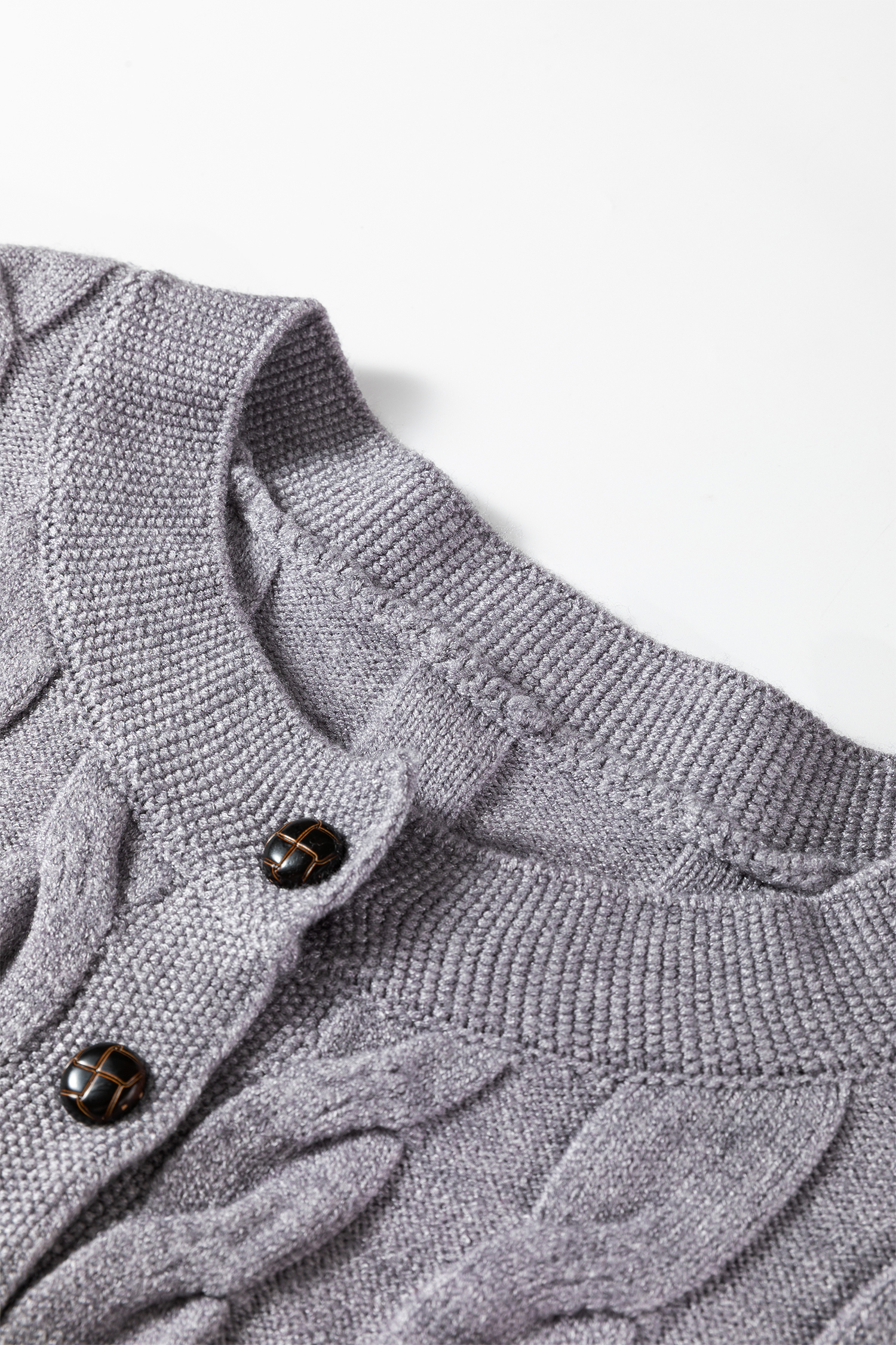 High Cable Knit Cardigan Sweater