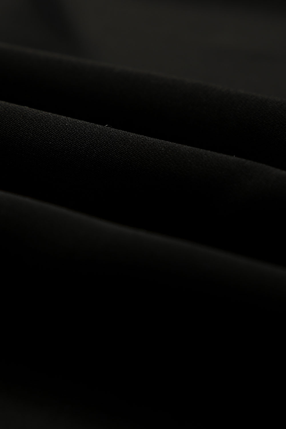 Black V Neck Long Puff Sleeve Top