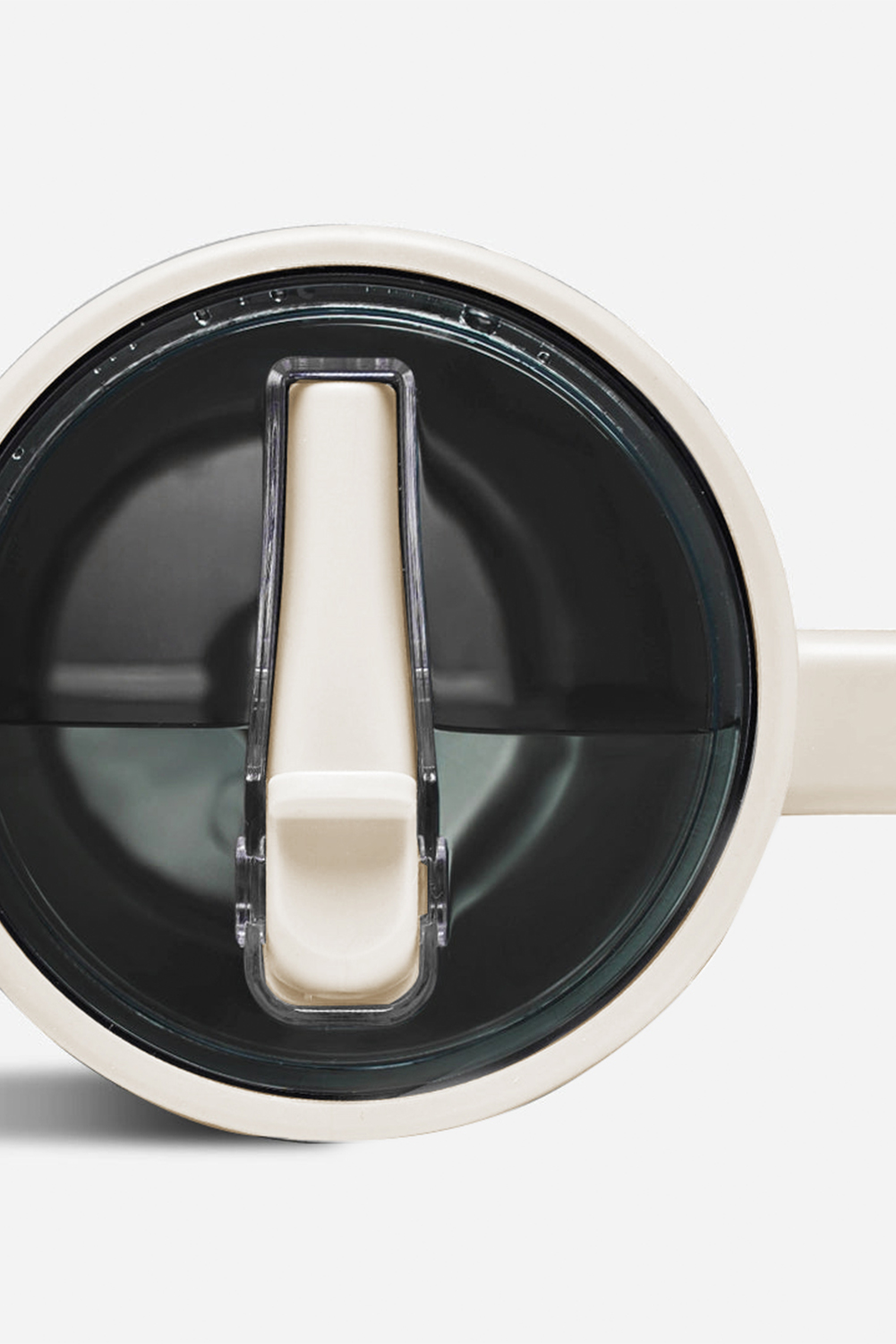 White Frosted Stainless Handle Large Vacuum Cup with Straw 40oz