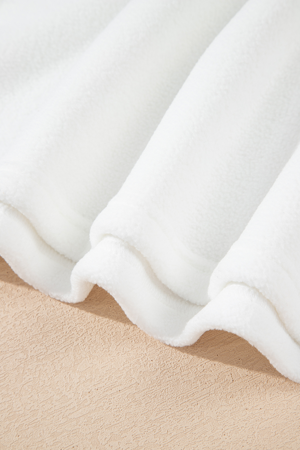 White Exposed Seam Chest Pocket Knit Pullover Sweatshirt