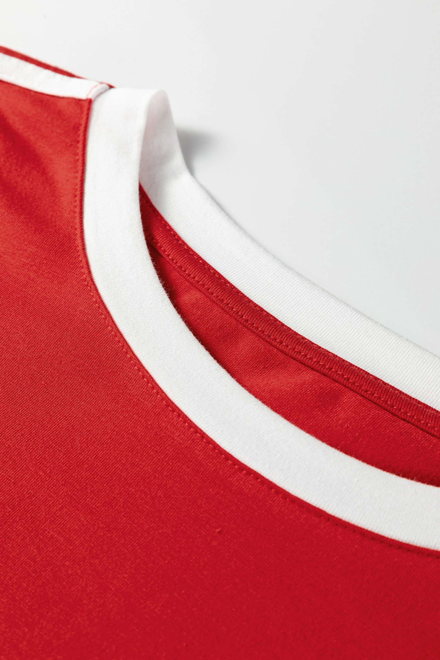 Dark Brown Varsity Striped Accent Contrast Crew Neck Long Sleeve T Shirt