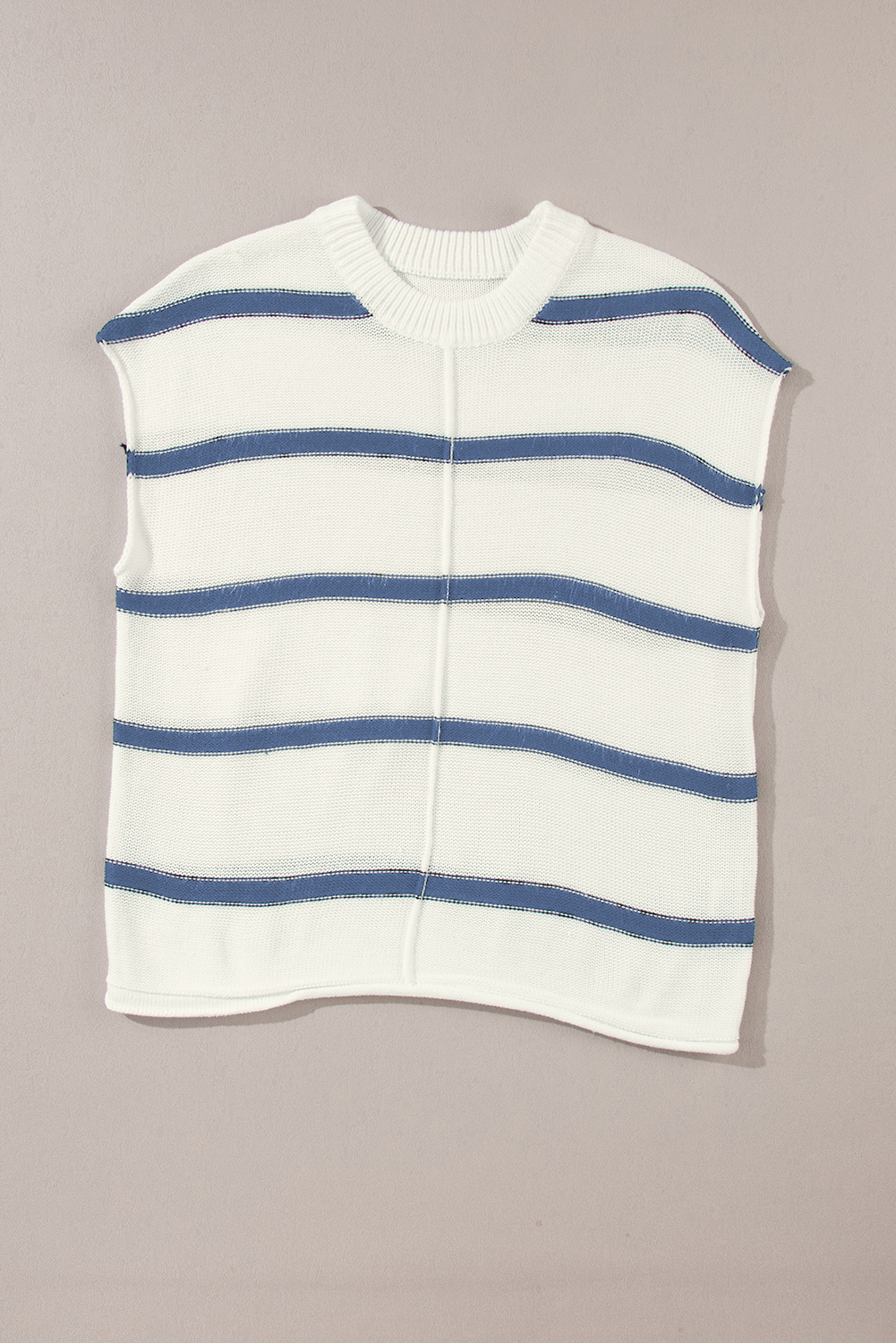 Blue Striped Batwing Sleeve Sweater Tee