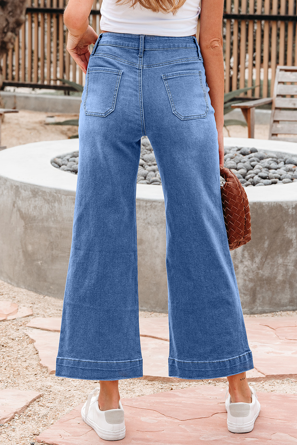 Breen Cropped High Rise Wide Leg Jeans
